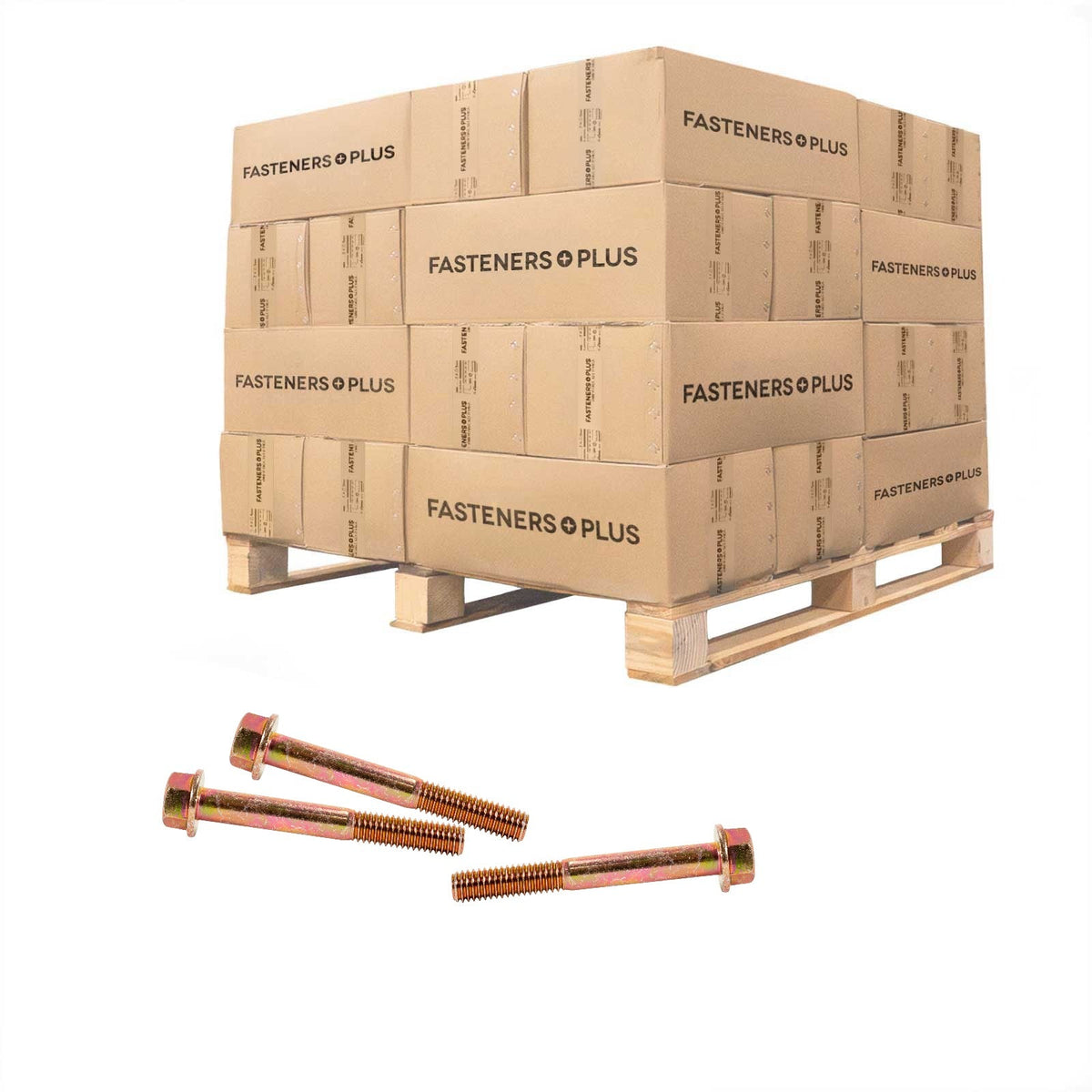 Conquest 3/8" x 3" Grade 8 Non-Serrated Flange Bolt - Zinc Yellow - Pallet of 10,800
