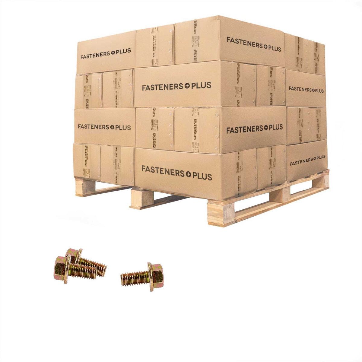 Conquest 3/8" x 3/4" Grade 8 Non-Serrated Flange Bolt - Zinc Yellow - Pallet of 28,800