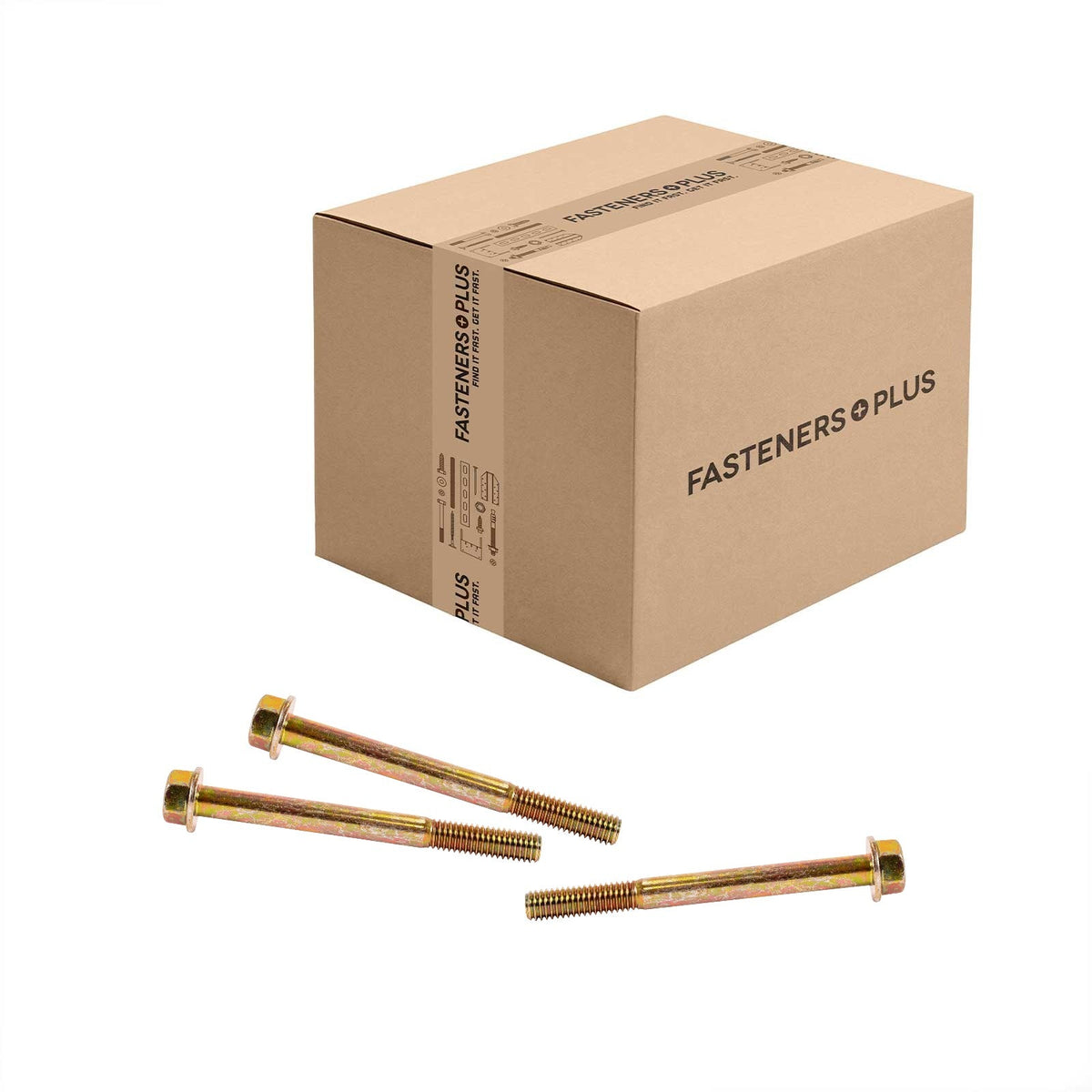 Conquest 3/8" x 4" Grade 8 Non-Serrated Flange Bolt - Zinc Yellow - Carton of 250