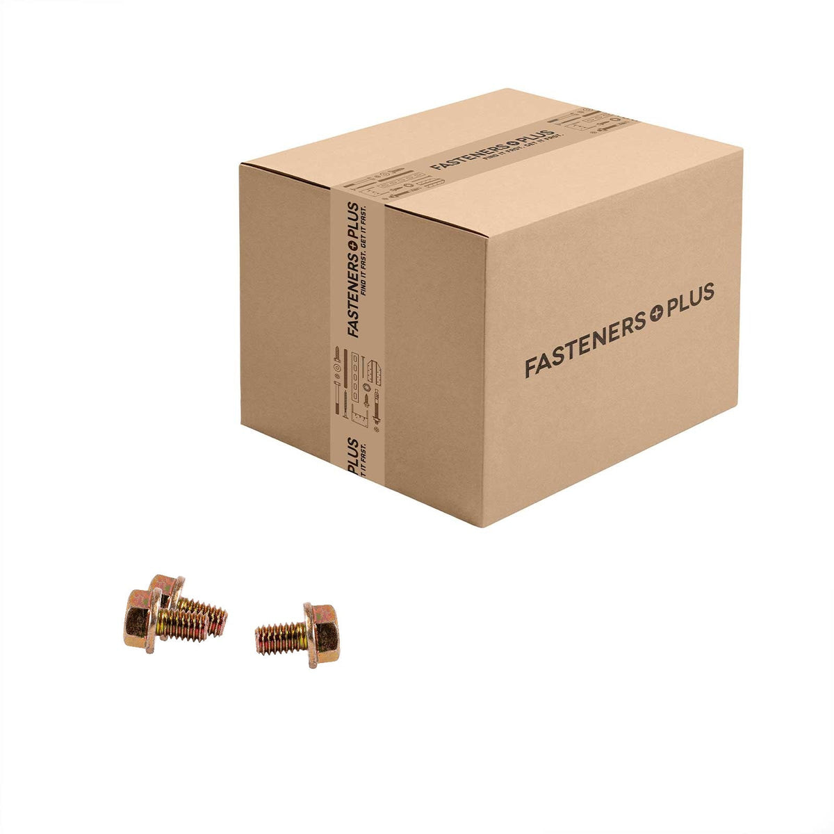 Conquest 5/16" x 1/2" Grade 8 Non-Serrated Flange Bolt - Zinc Yellow - Carton of 1,400