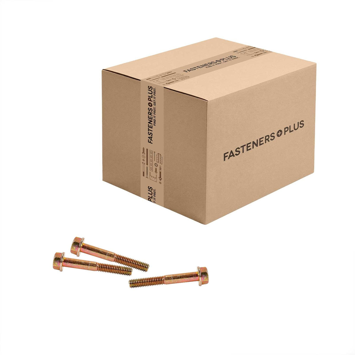 Conquest 5/16" x 2-1/4" Grade 8 Non-Serrated Flange Bolt - Zinc Yellow - Carton of 650
