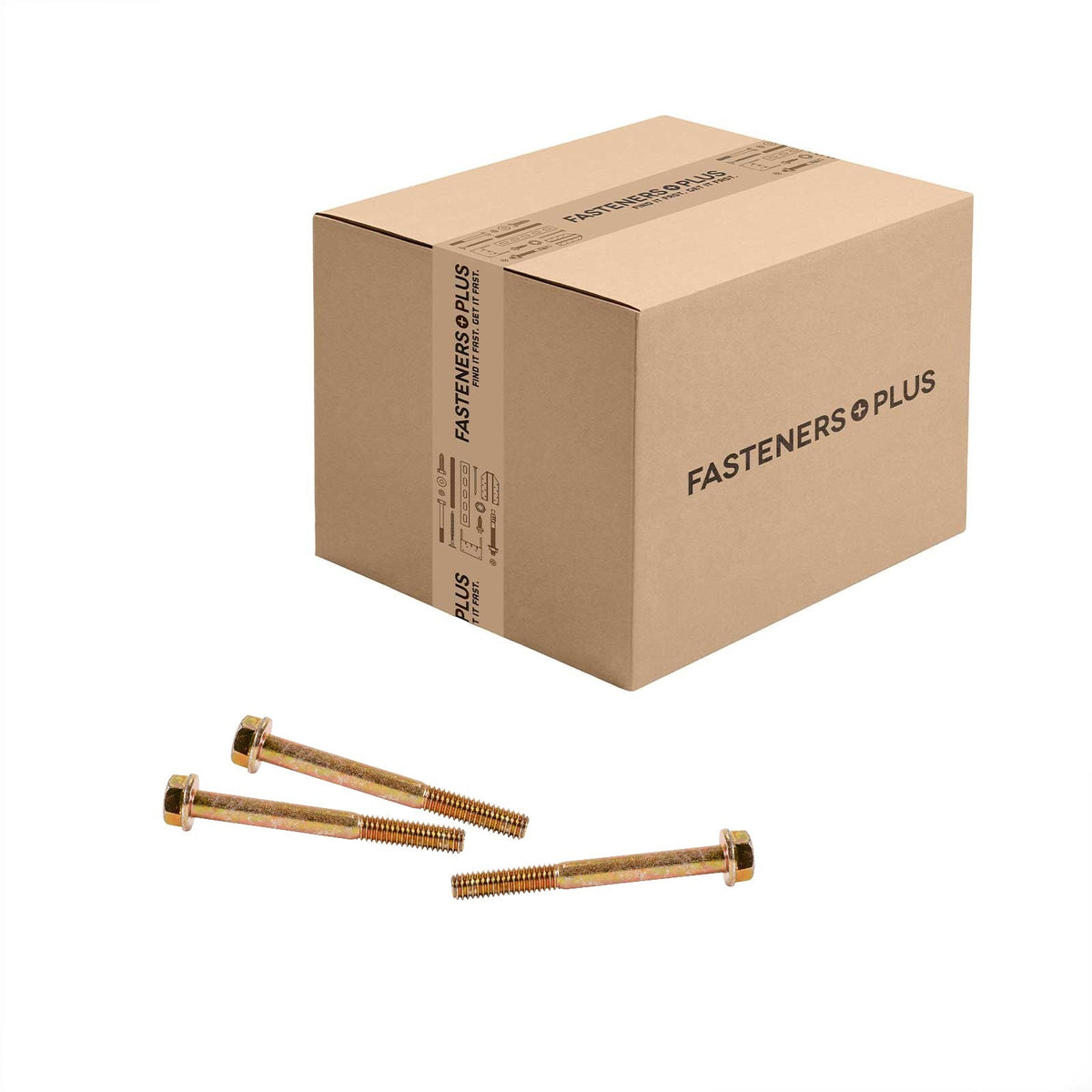 Conquest 5/16" x 3" Grade 8 Non-Serrated Flange Bolt - Zinc Yellow - Carton of 500