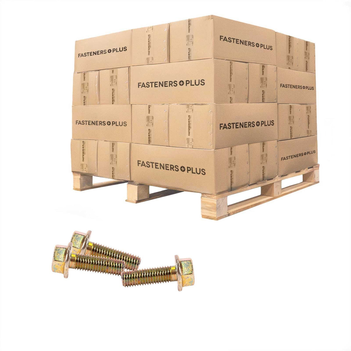 Conquest 5/8" x 2" Grade 8 Non-Serrated Flange Bolt - Zinc Yellow - Pallet of 4,320