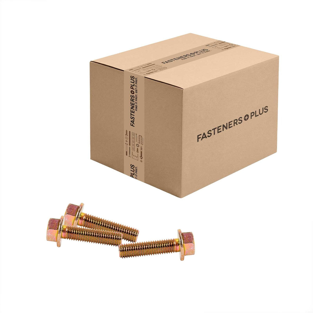 Conquest 5/8" x 2-1/2" Grade 8 Non-Serrated Flange Bolt - Zinc Yellow - Carton of 120