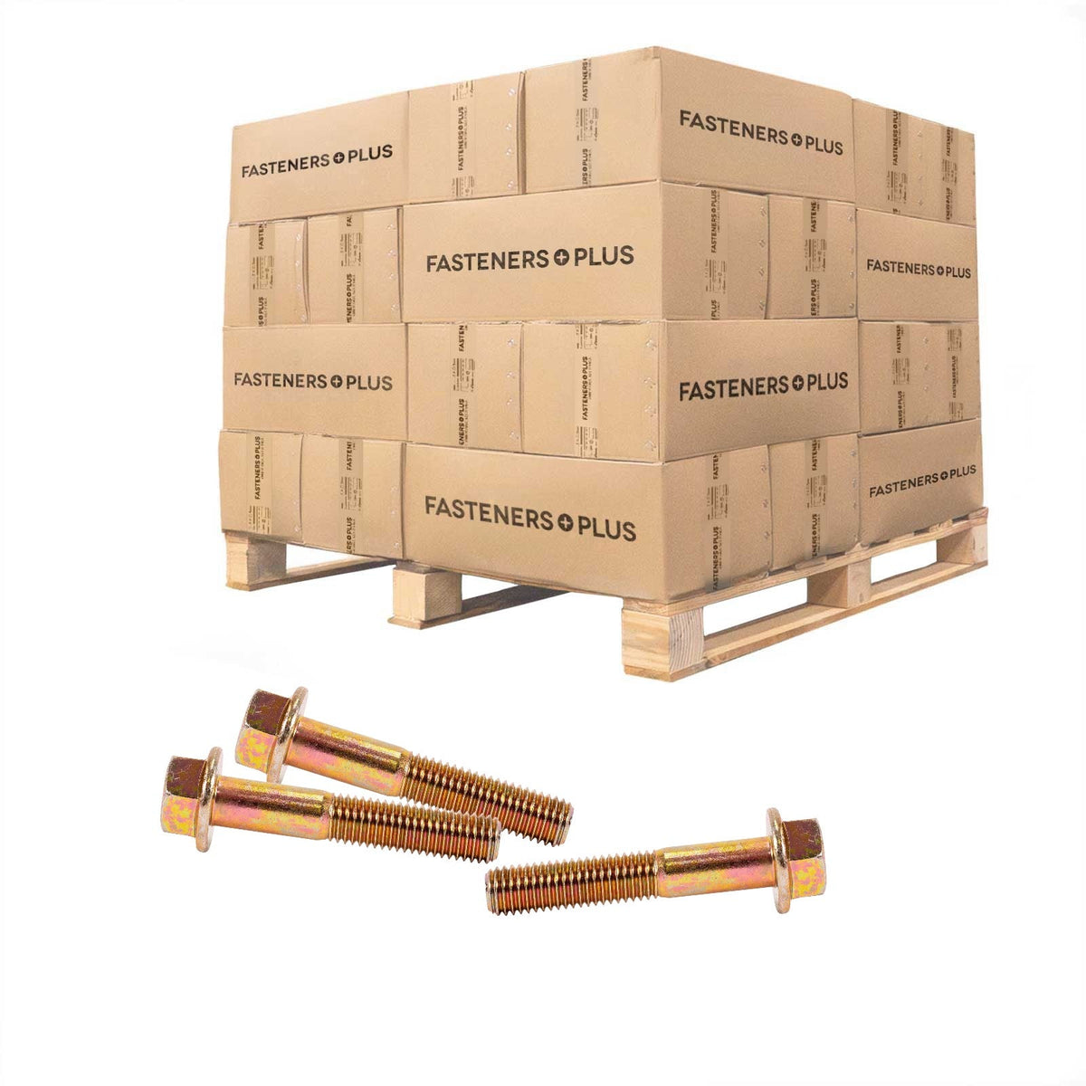 Conquest 5/8" x 3-1/2" Grade 8 Non-Serrated Flange Bolt - Zinc Yellow - Pallet of 3,240