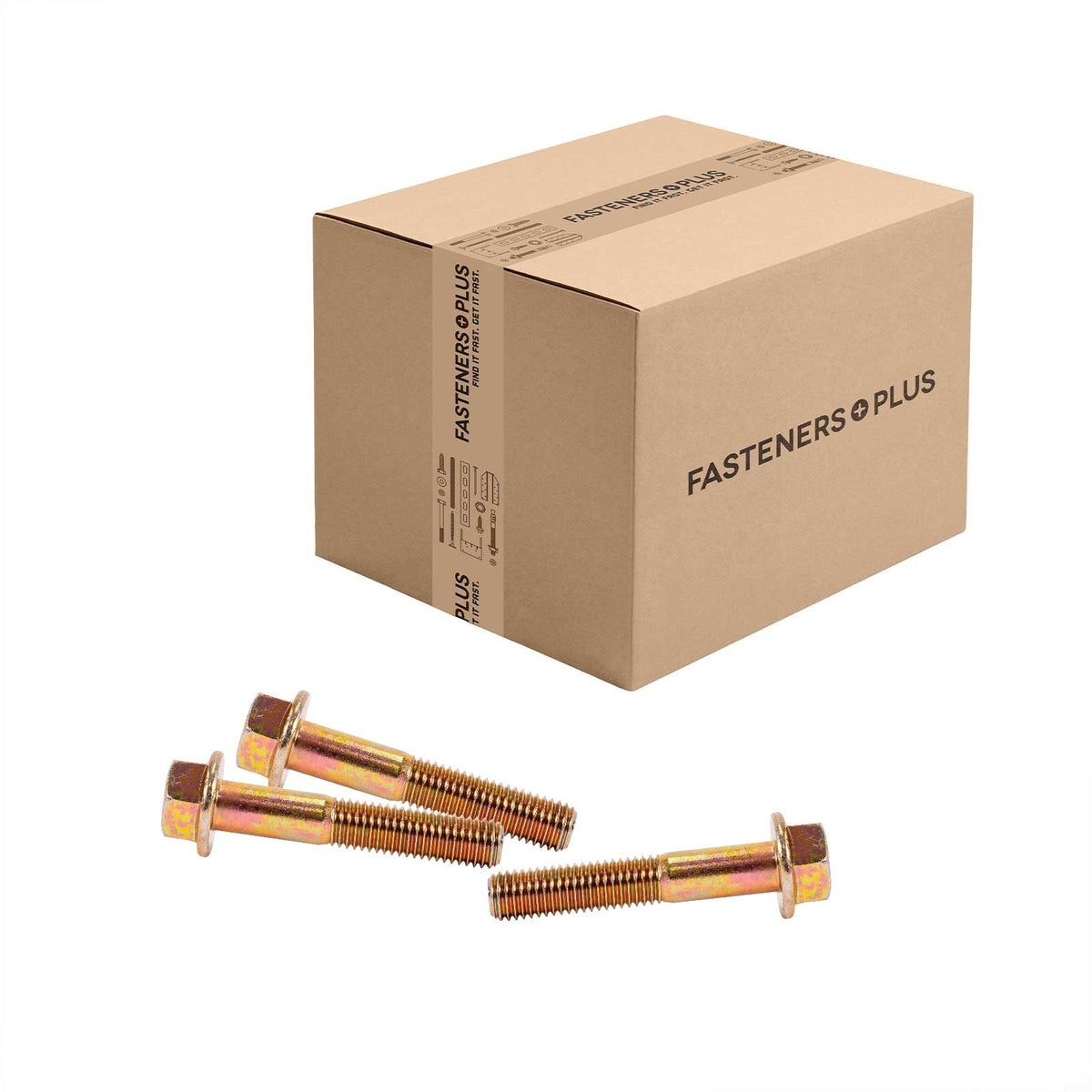 Conquest 5/8" x 3-1/2" Grade 8 Non-Serrated Flange Bolt - Zinc Yellow - Carton of 90