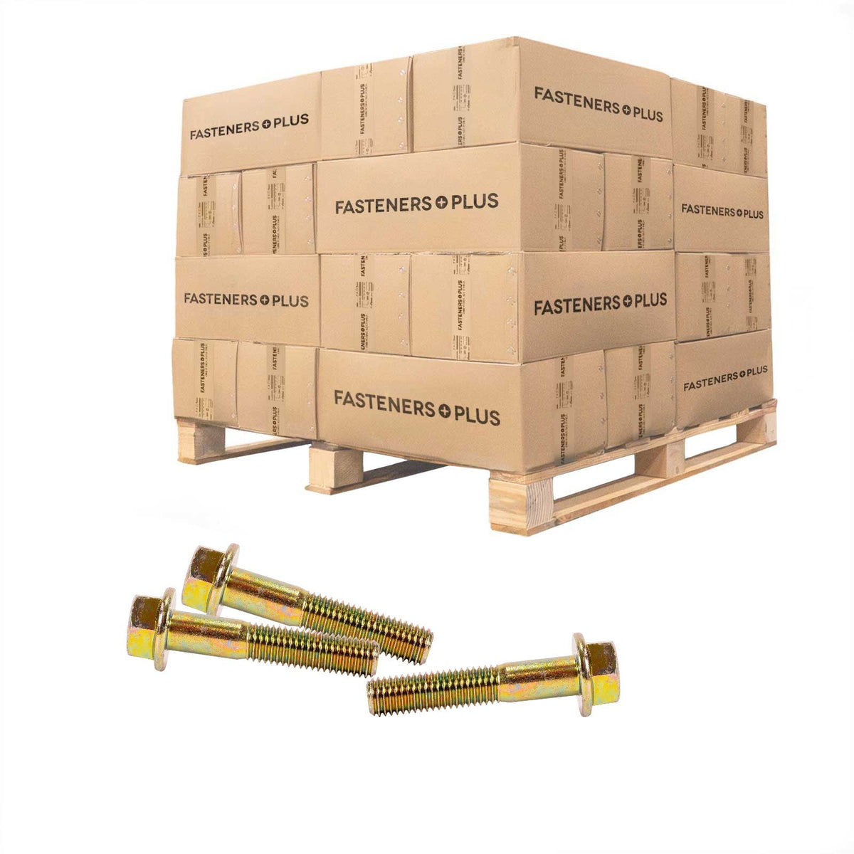Conquest 5/8" x 3-1/4" Grade 8 Non-Serrated Flange Bolt - Zinc Yellow - Pallet of 3,240