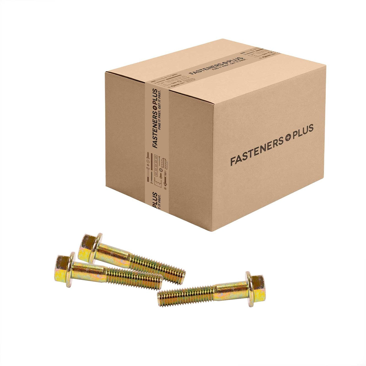 Conquest 5/8" x 3-1/4" Grade 8 Non-Serrated Flange Bolt - Zinc Yellow - Carton of 90