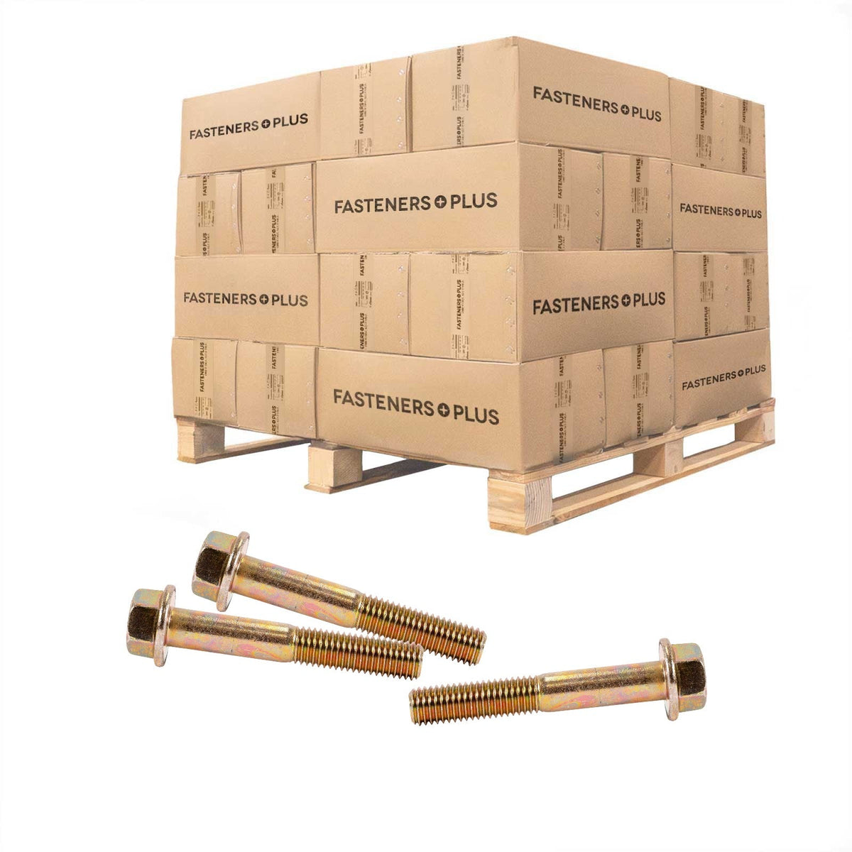 Conquest 5/8" x 4" Grade 8 Non-Serrated Flange Bolt - Zinc Yellow - Pallet of 2,520