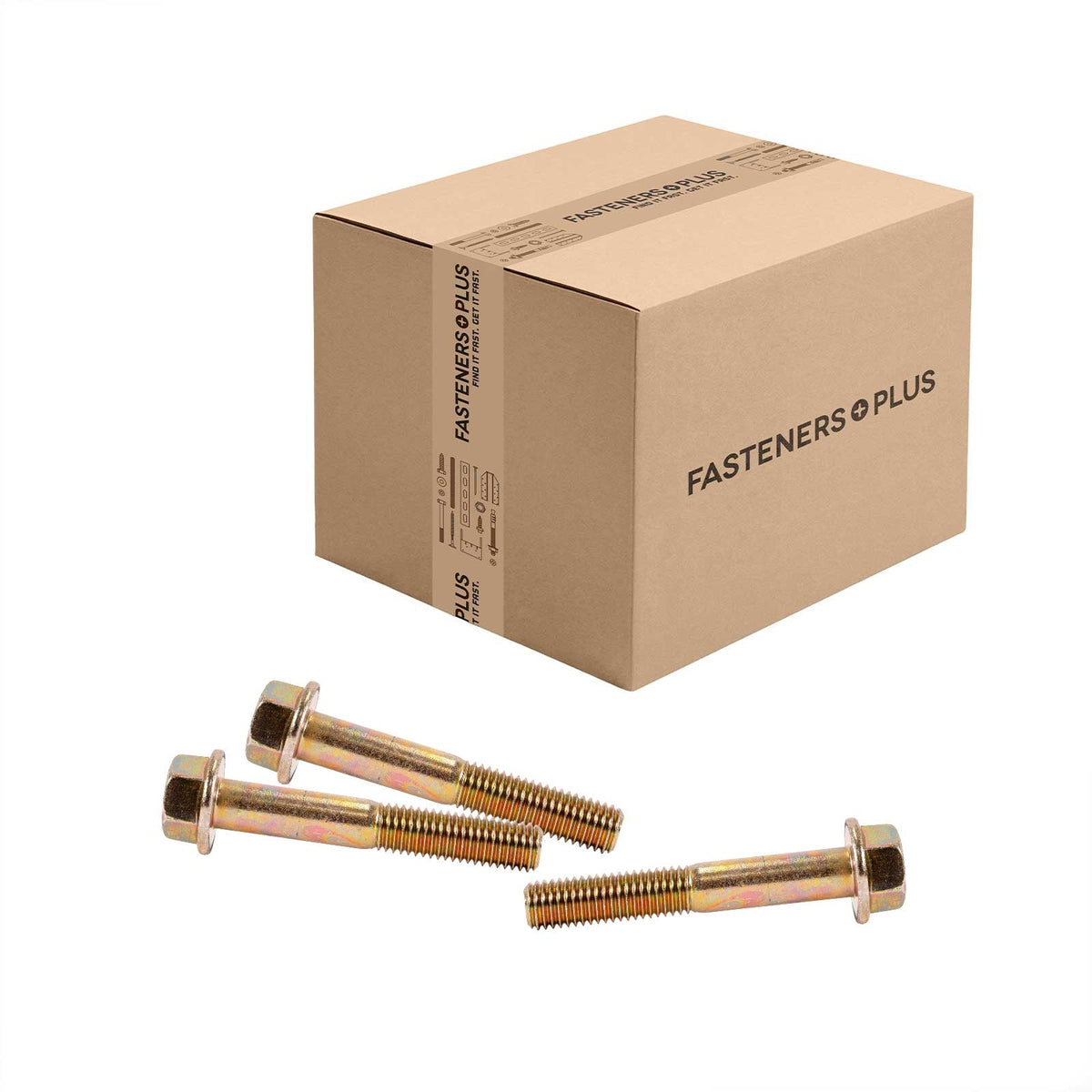 Conquest 5/8" x 4" Grade 8 Non-Serrated Flange Bolt - Zinc Yellow - Carton of 70