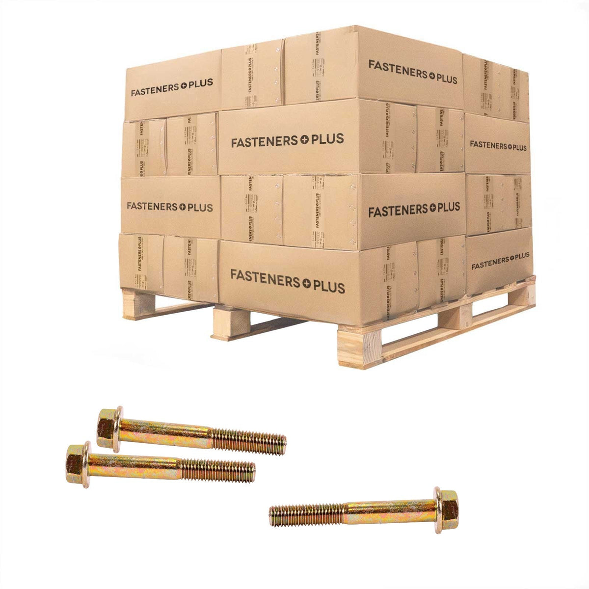 Conquest 5/8" x 4-1/2" Grade 8 Non-Serrated Flange Bolt - Zinc Yellow - Pallet of 2,520