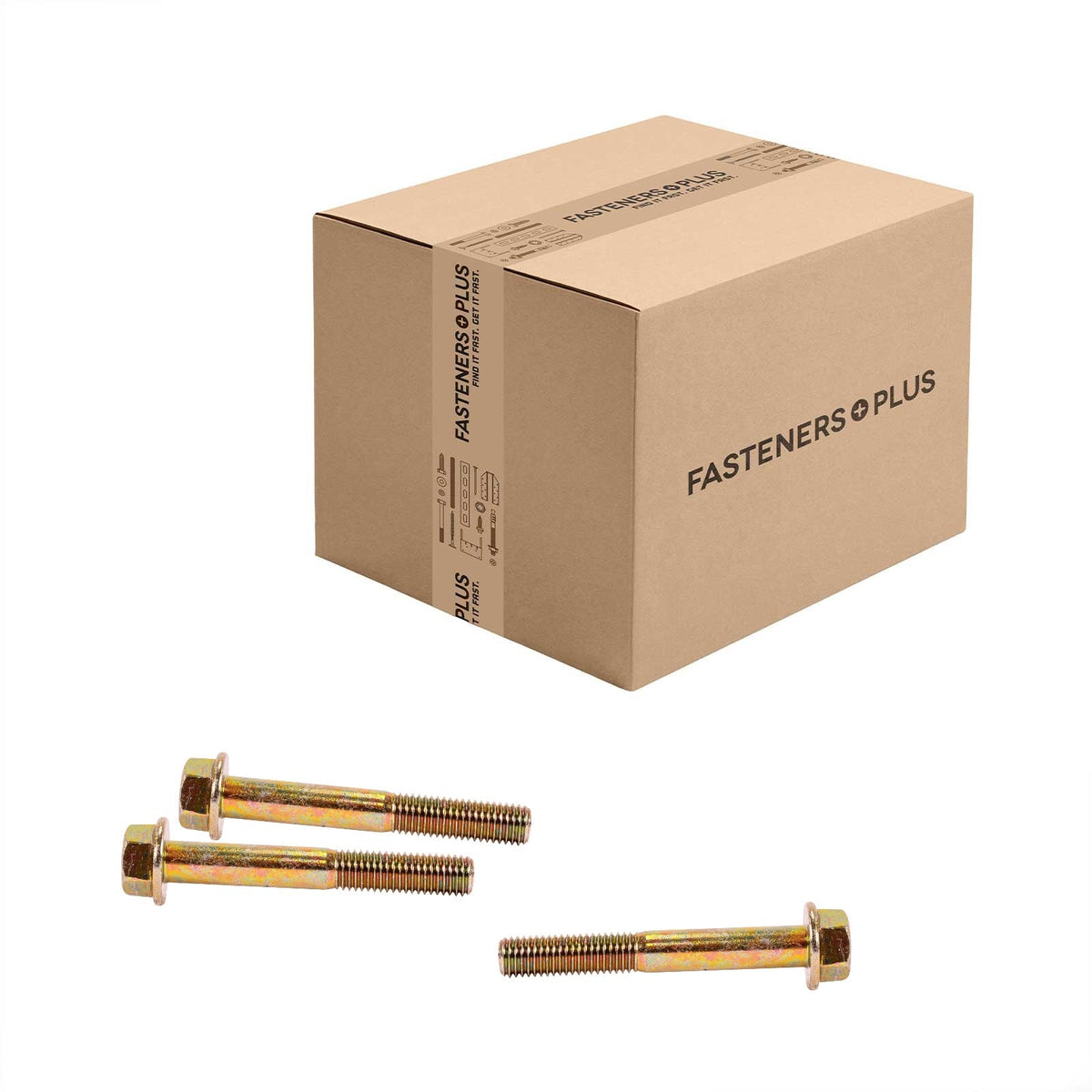 Conquest 5/8" x 4-1/2" Grade 8 Non-Serrated Flange Bolt - Zinc Yellow - Carton of 70
