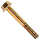 5/8"-11 x 4-1/2" Conquest Grade 8 Non-Serrated Flange Bolt - Zinc Yellow
