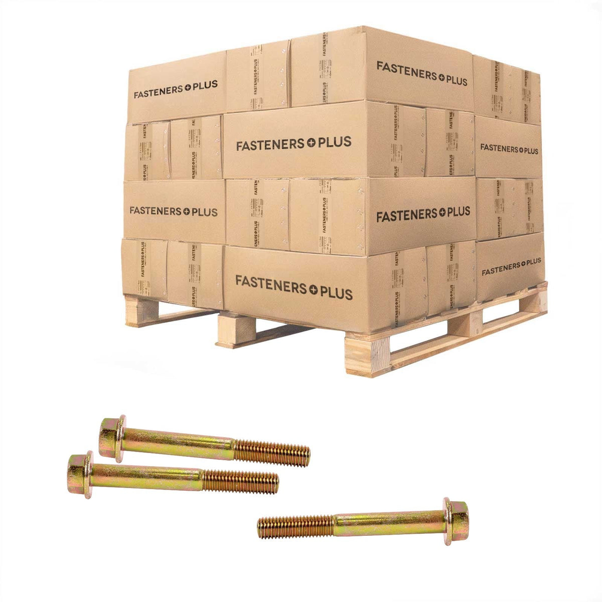Conquest 5/8" x 5" Grade 8 Non-Serrated Flange Bolt - Zinc Yellow - Pallet of 2,520