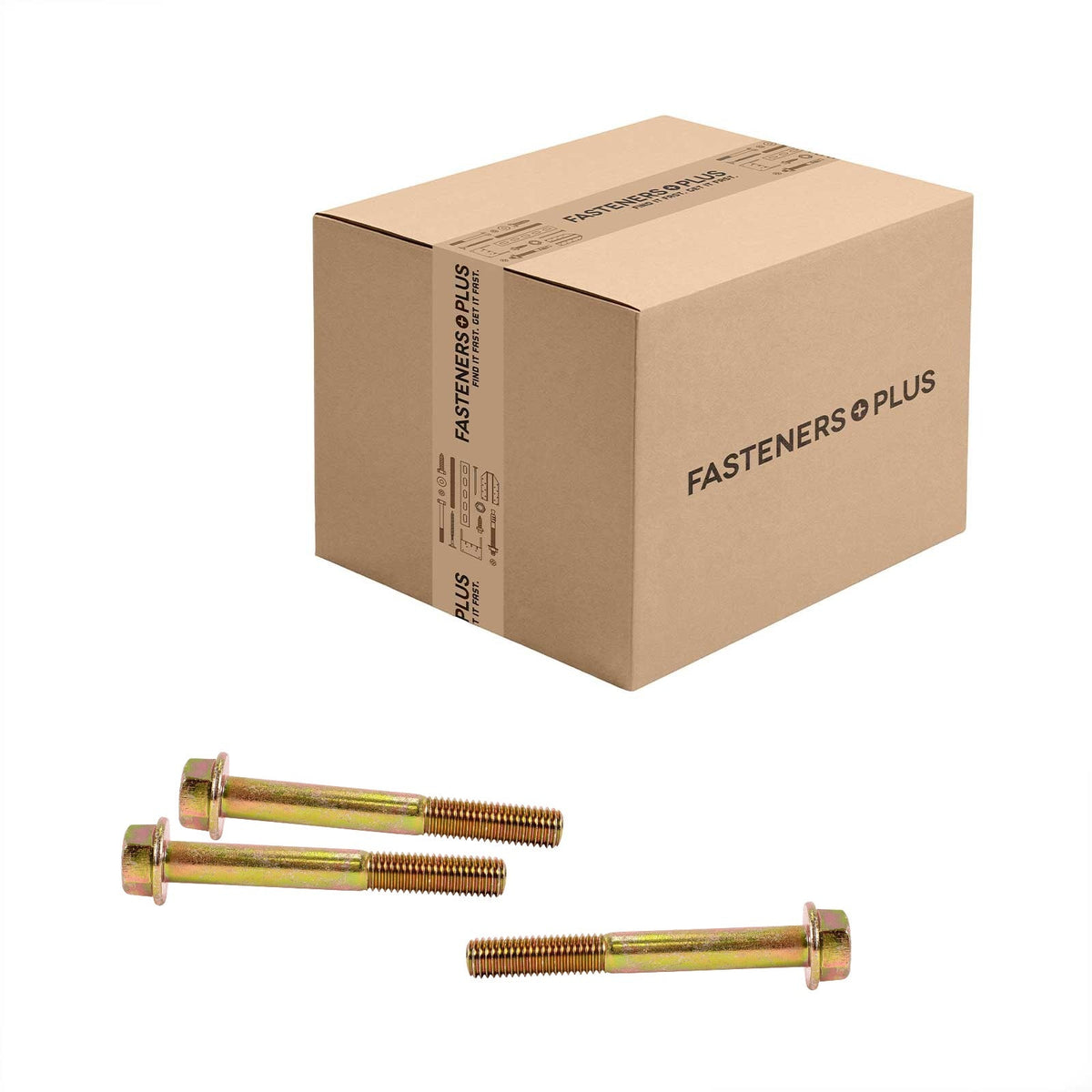 Conquest 5/8" x 5" Grade 8 Non-Serrated Flange Bolt - Zinc Yellow - Carton of 70