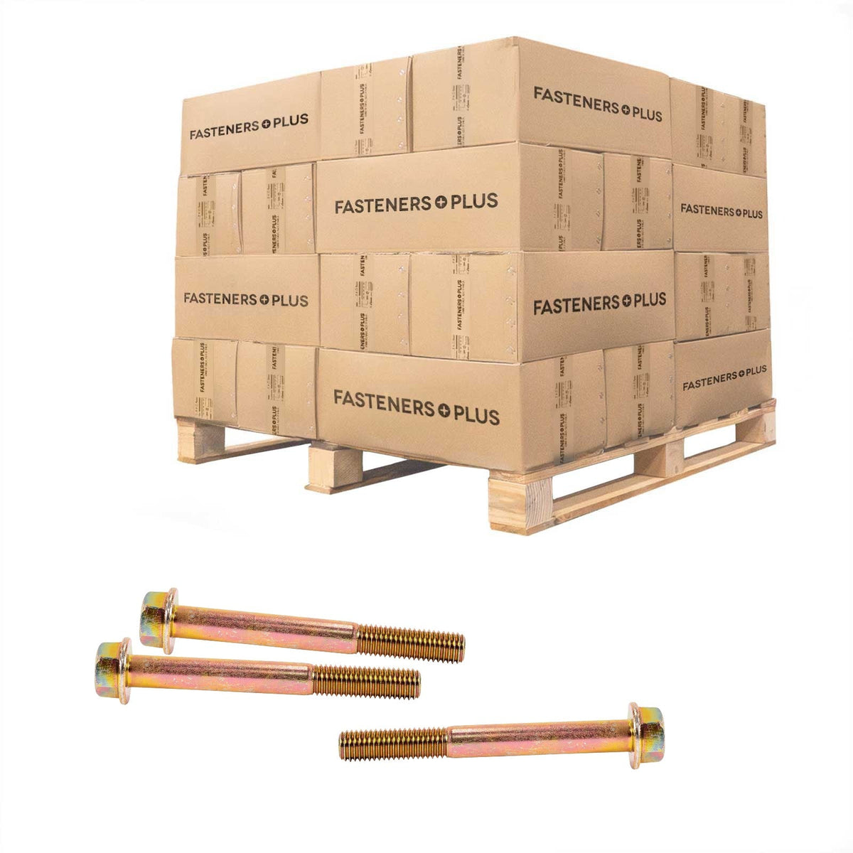 Conquest 5/8" x 5-1/2" Grade 8 Non-Serrated Flange Bolt - Zinc Yellow - Pallet of 2,160