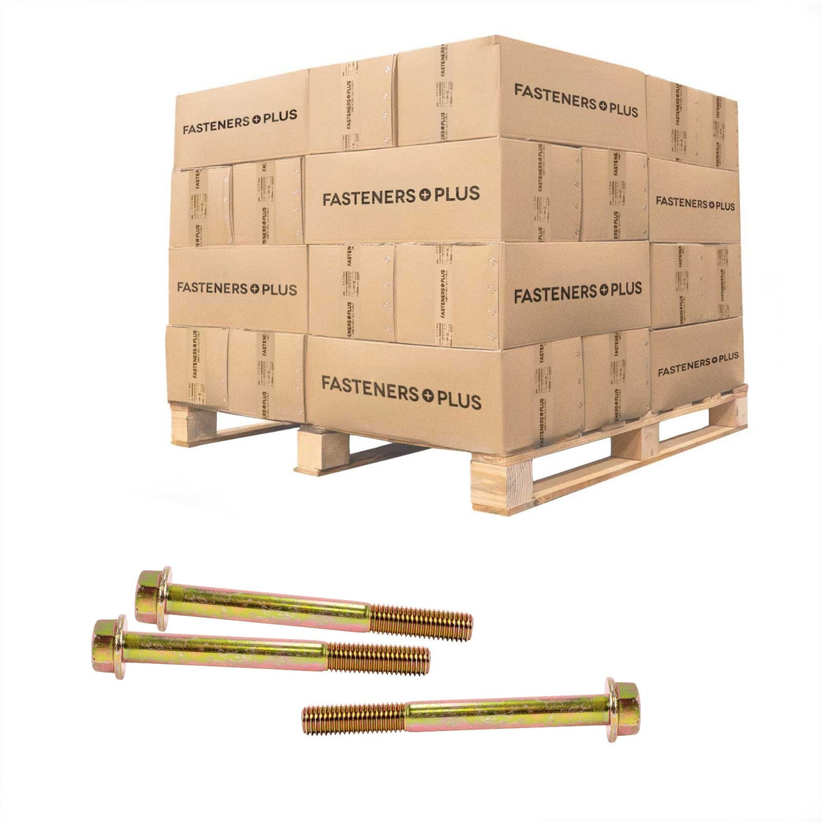 Conquest 5/8" x 6" Grade 8 Non-Serrated Flange Bolt - Zinc Yellow - Pallet of 2,160