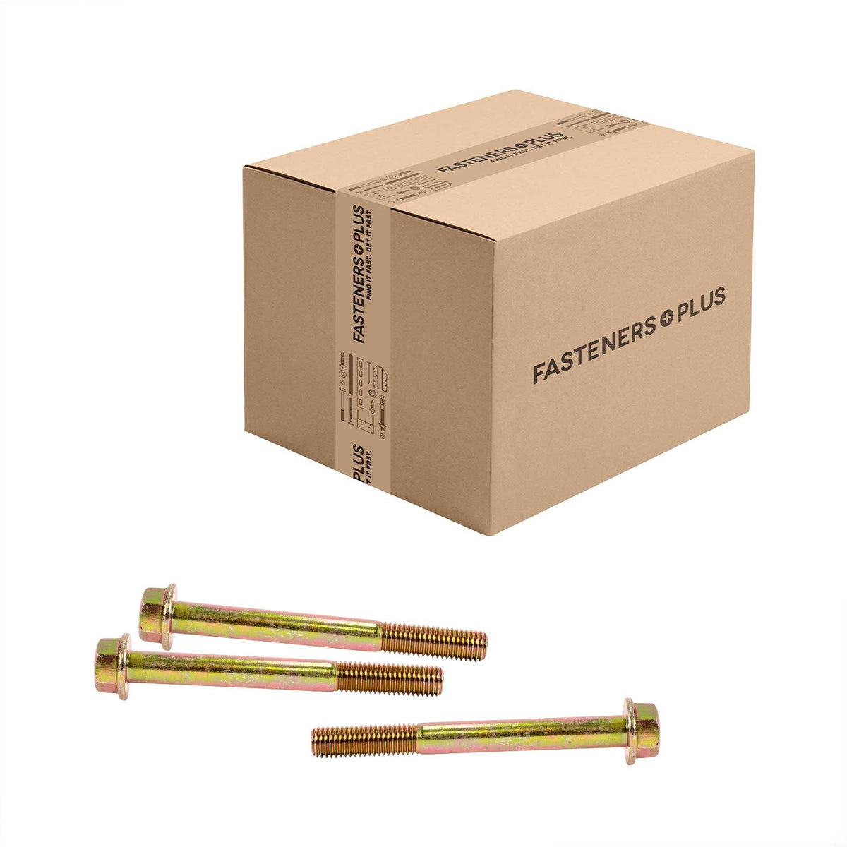 Conquest 5/8" x 6" Grade 8 Non-Serrated Flange Bolt - Zinc Yellow - Carton of 60