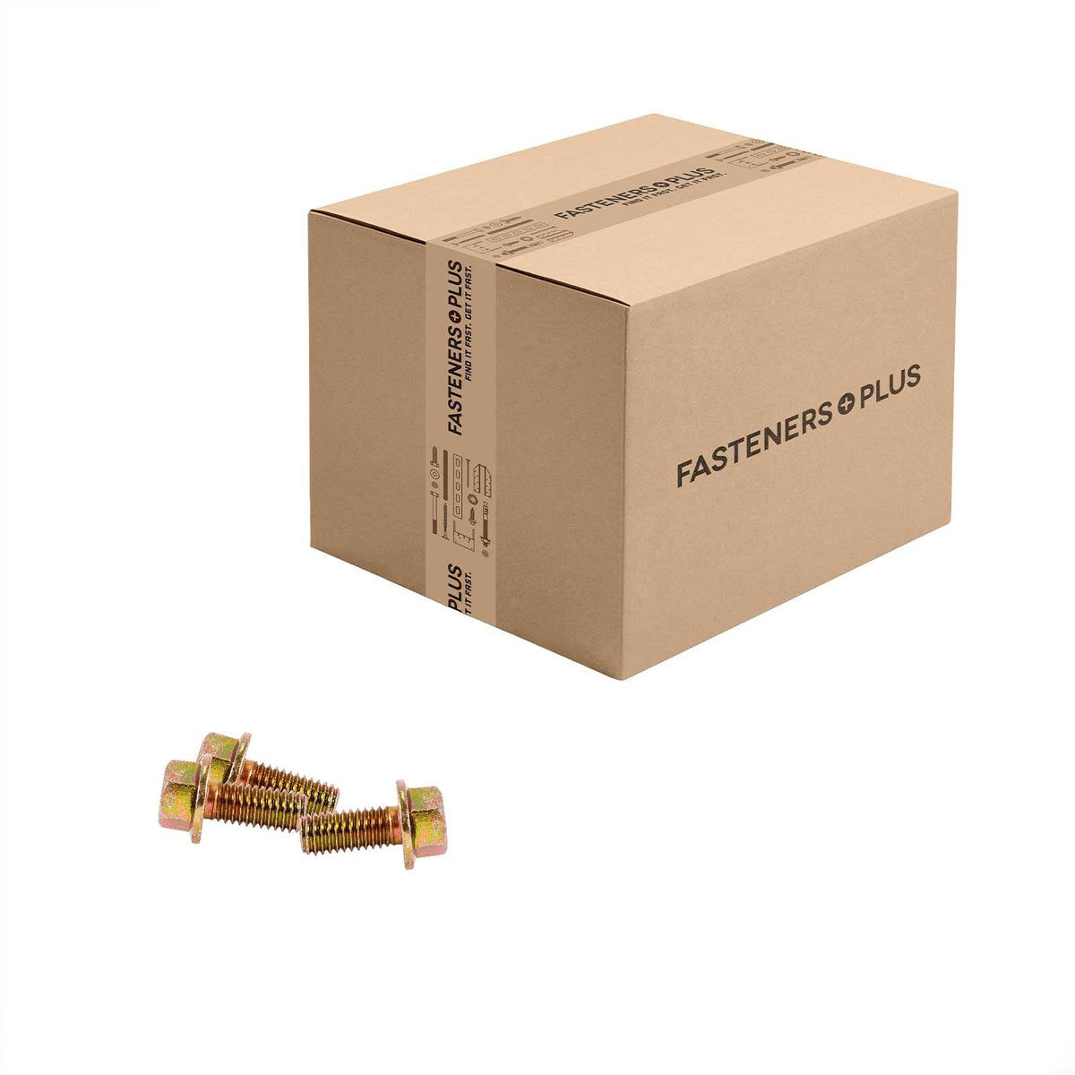 Conquest 7/16" x 1" Grade 8 Non-Serrated Flange Bolt - Zinc Yellow - Carton of 500