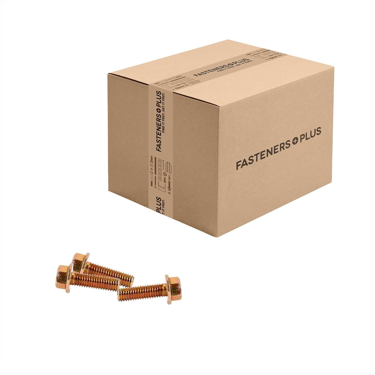 Conquest 7/16" x 1-1/2" Grade 8 Non-Serrated Flange Bolt - Zinc Yellow - Carton of 400