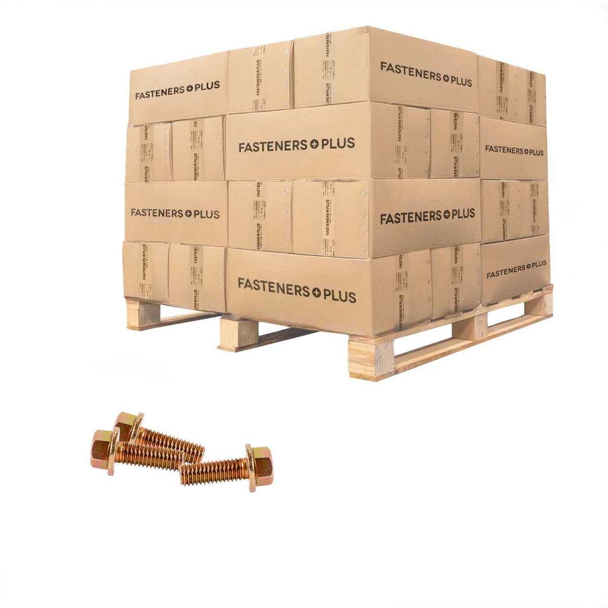 Conquest 7/16" x 1-1/4" Grade 8 Non-Serrated Flange Bolt - Zinc Yellow - Pallet of 16,200