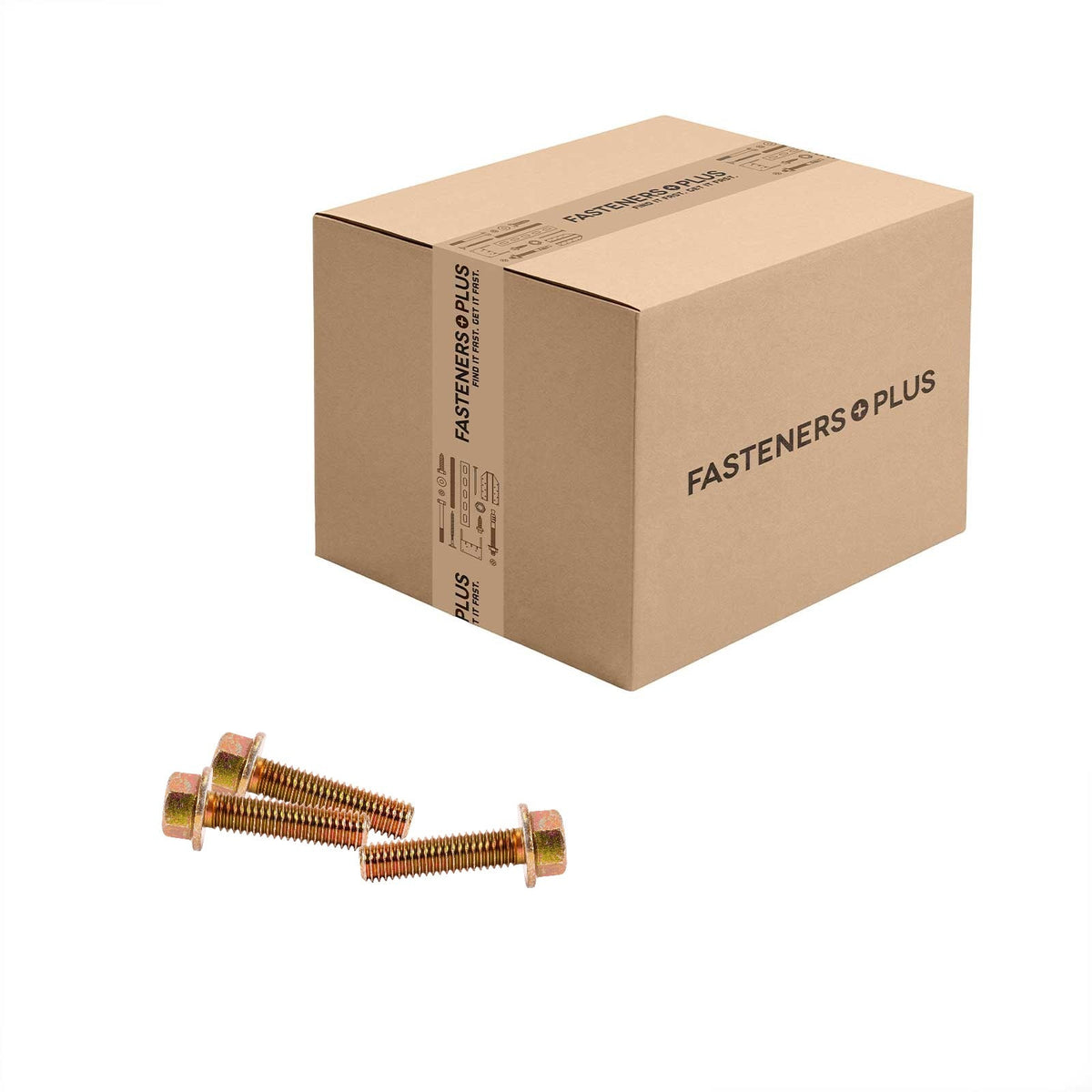 Conquest 7/16" x 1-3/4" Grade 8 Non-Serrated Flange Bolt - Zinc Yellow - Carton of 350