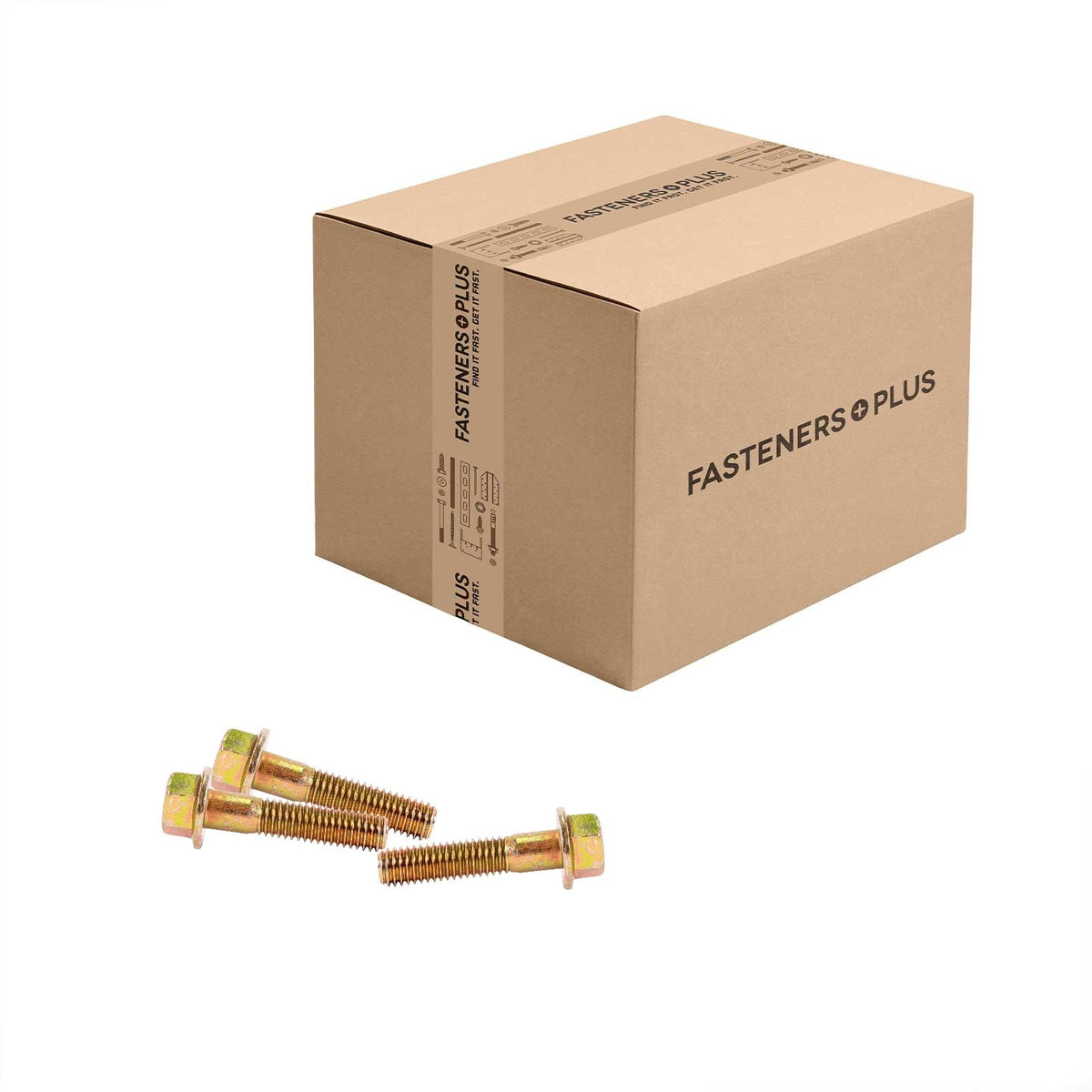 Conquest 7/16" x 2" Grade 8 Non-Serrated Flange Bolt - Zinc Yellow - Carton of 325