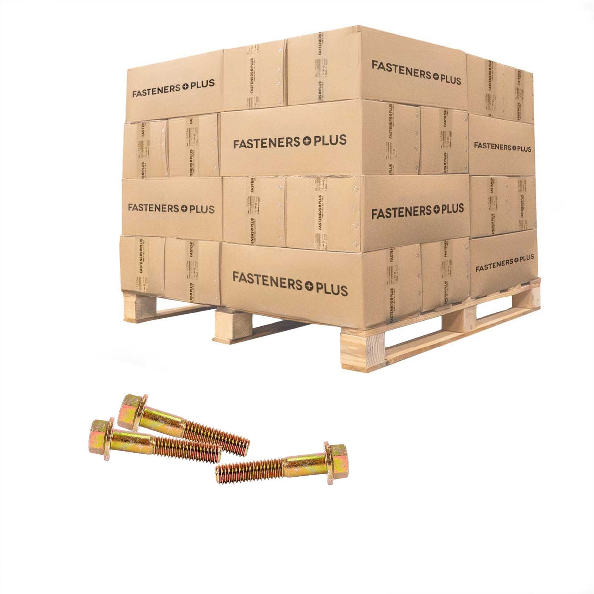 Conquest 7/16" x 2-1/4" Grade 8 Non-Serrated Flange Bolt - Zinc Yellow - Pallet of 10,800