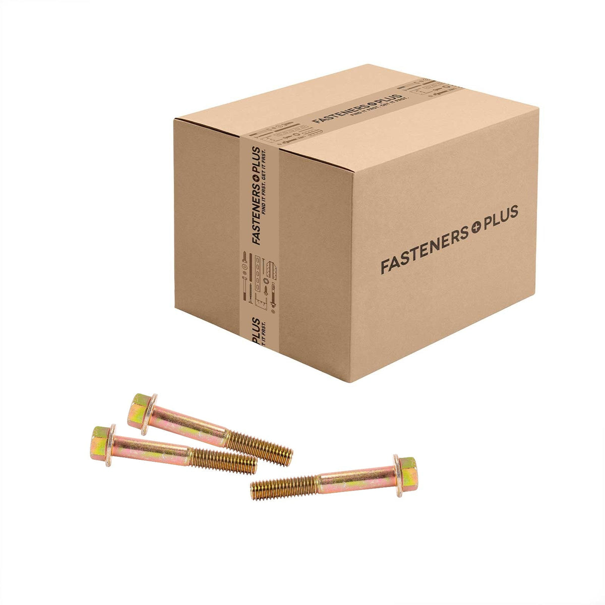 Conquest 7/16" x 3" Grade 8 Non-Serrated Flange Bolt - Zinc Yellow - Carton of 250