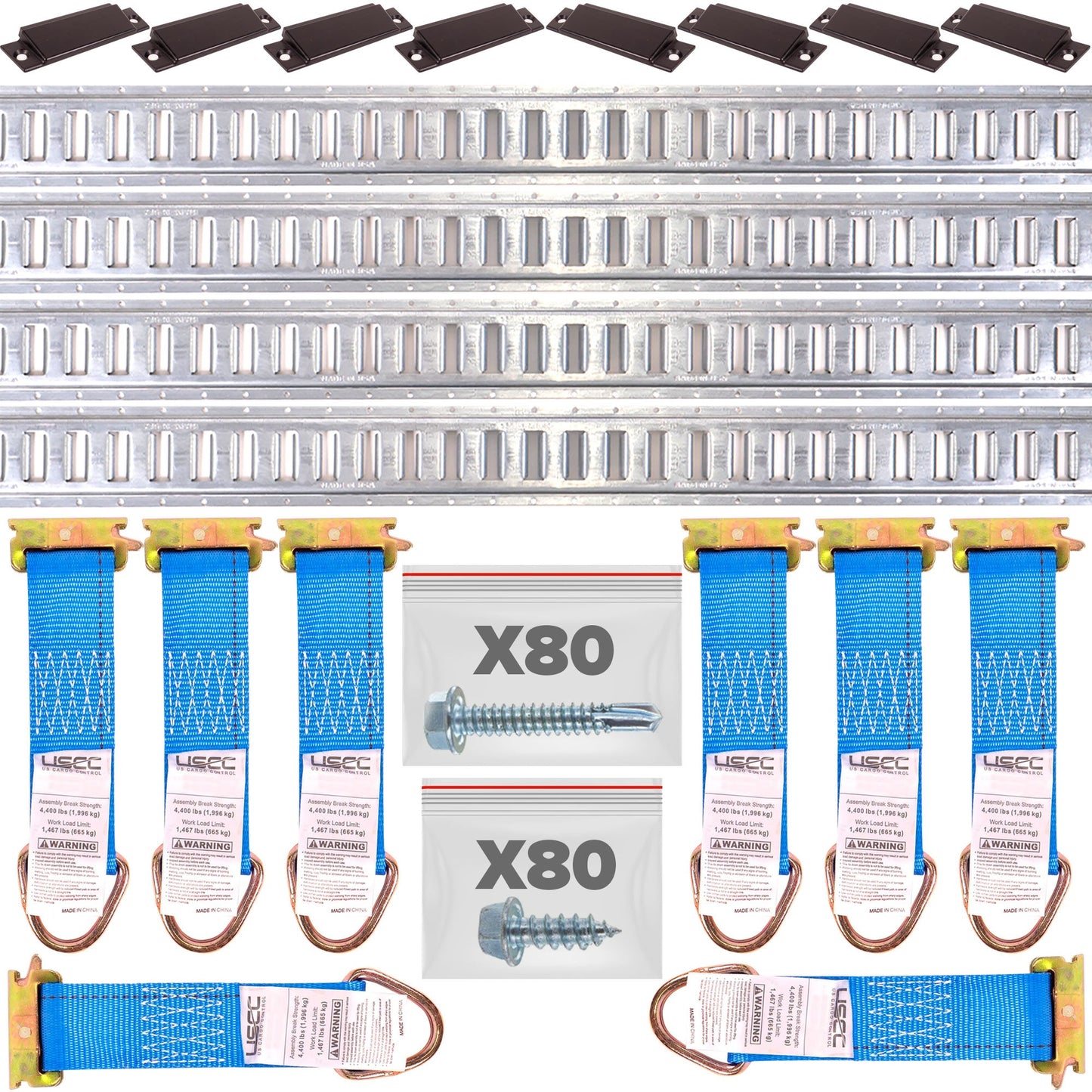 E Track Tie Down Rail Kit | Blue