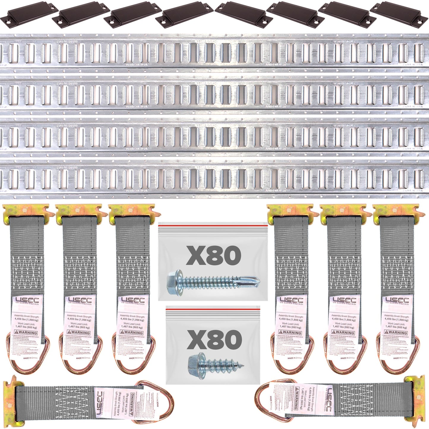 E Track Tie Down Rail Kit | Grey