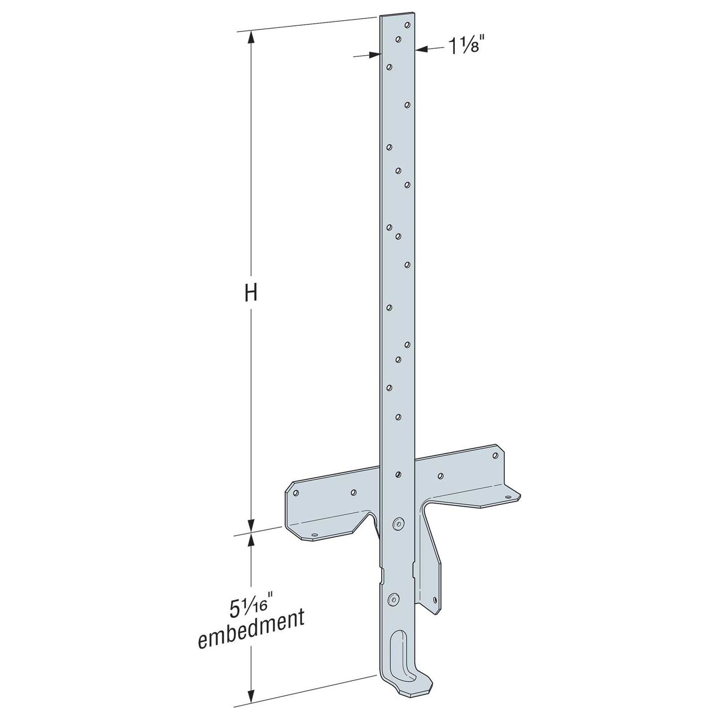 Simpson HETAL20 15" Embedded Truss Anchor