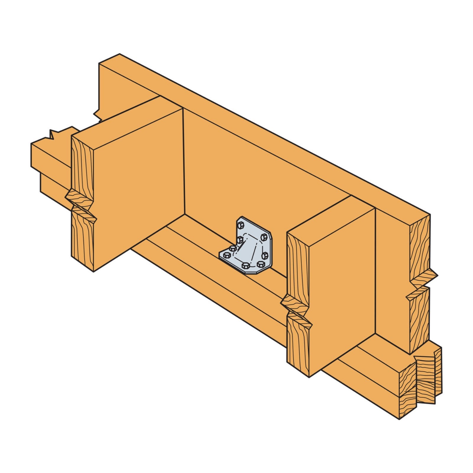 Simpson HGA10KTHDG Hurricane Gusset angle installed to rim board
