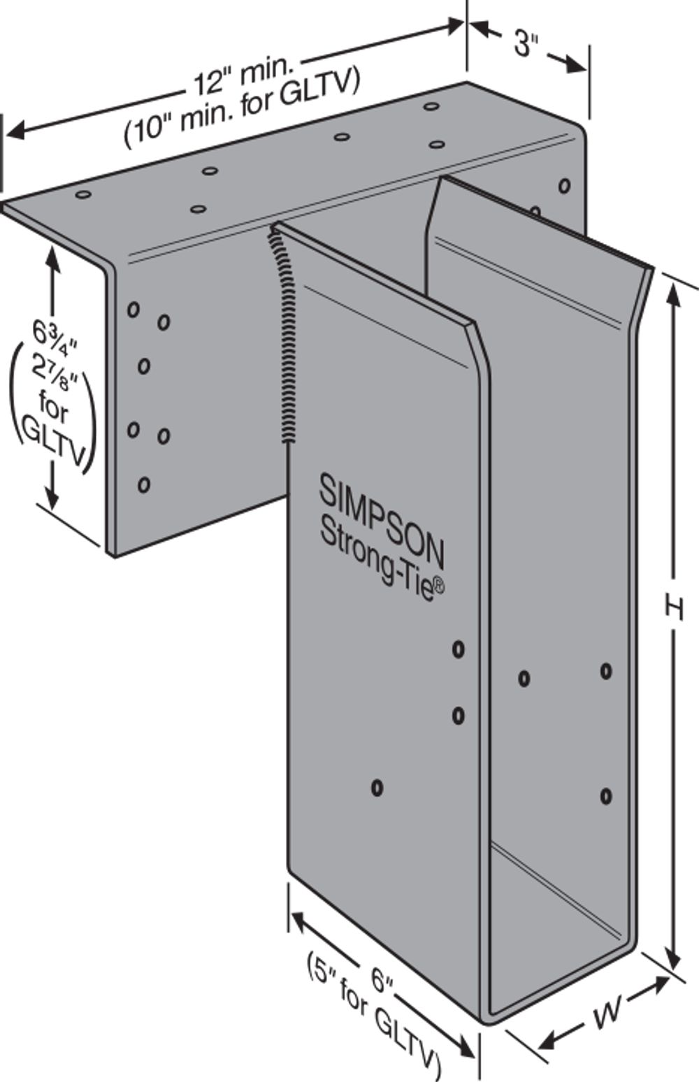 Simpson HGLTV Heavy Glulam Top-Flange Hanger