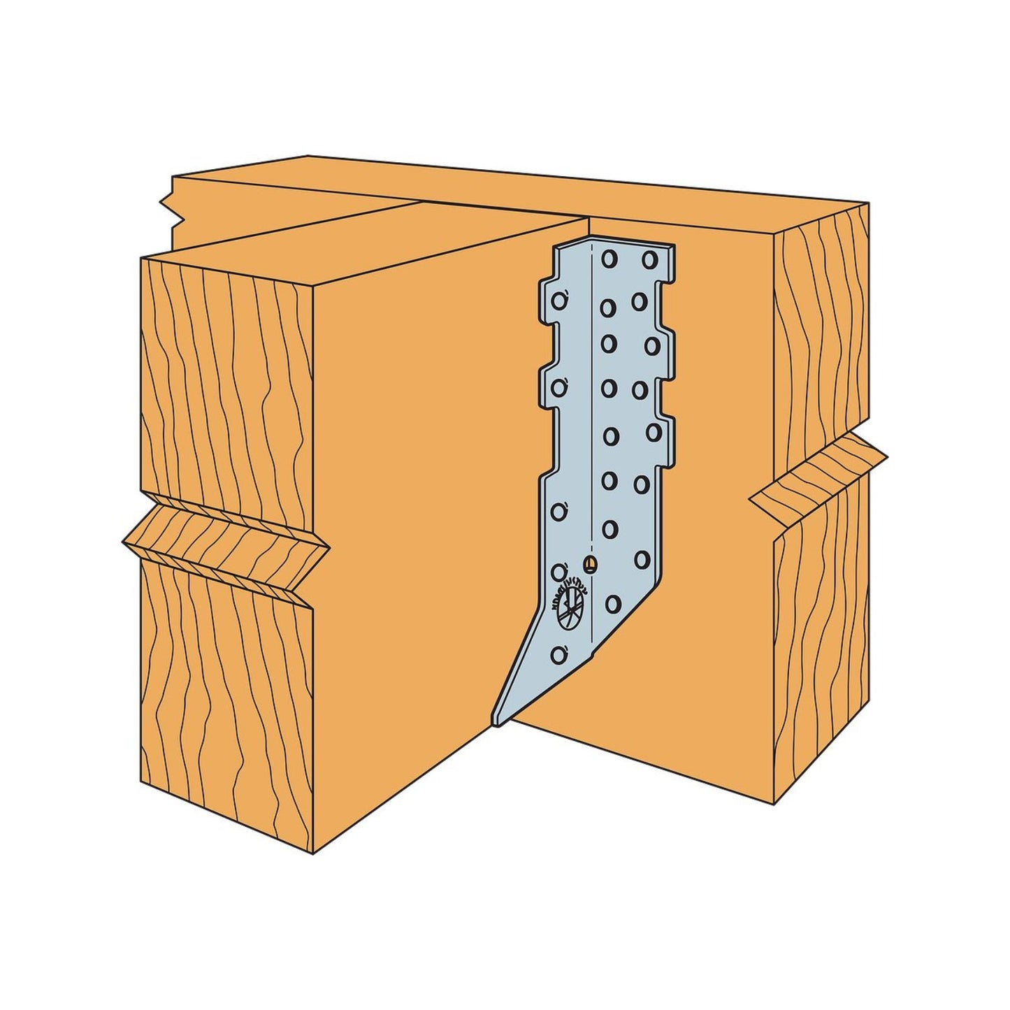 Simspon Strong-Tie HHUS Exta Heavy U shaped hanger with double shear nailing installation