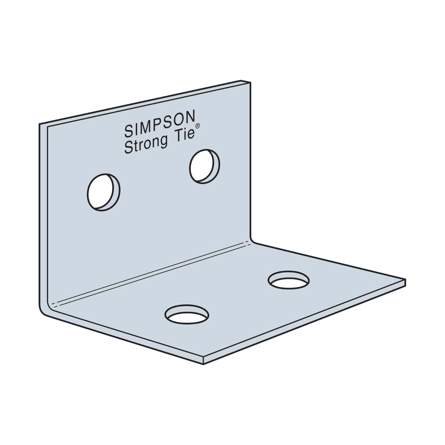 Simpson Strong-Tie HL35HDG-5/8 L-Shaped Heavy Reinforcing Framing Angle Illustration