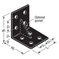 Simpson HL46GPC Heavy L-Shaped Angle with Gusset Illustration