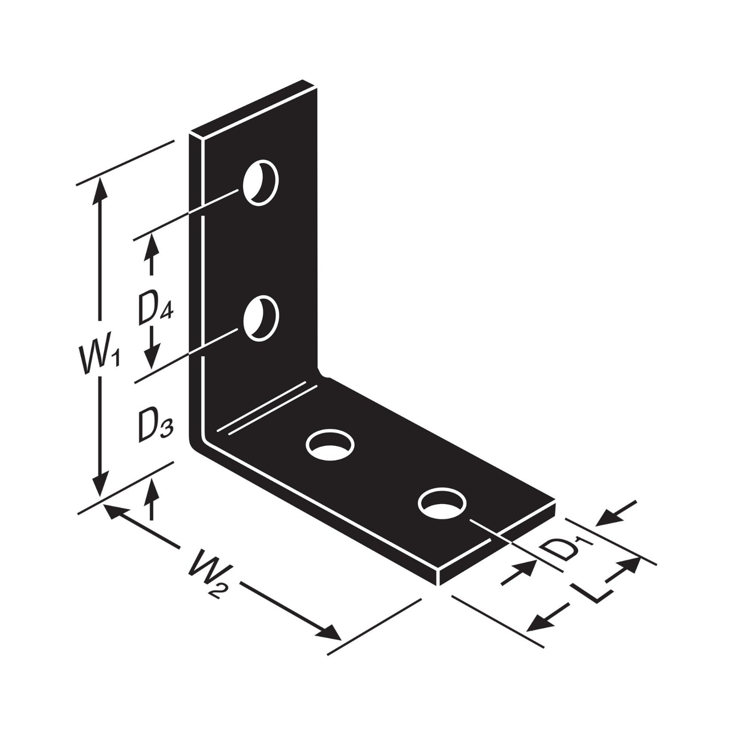 Simpson HL53PC 5x3 Heavy Angle - Black Powder Coated