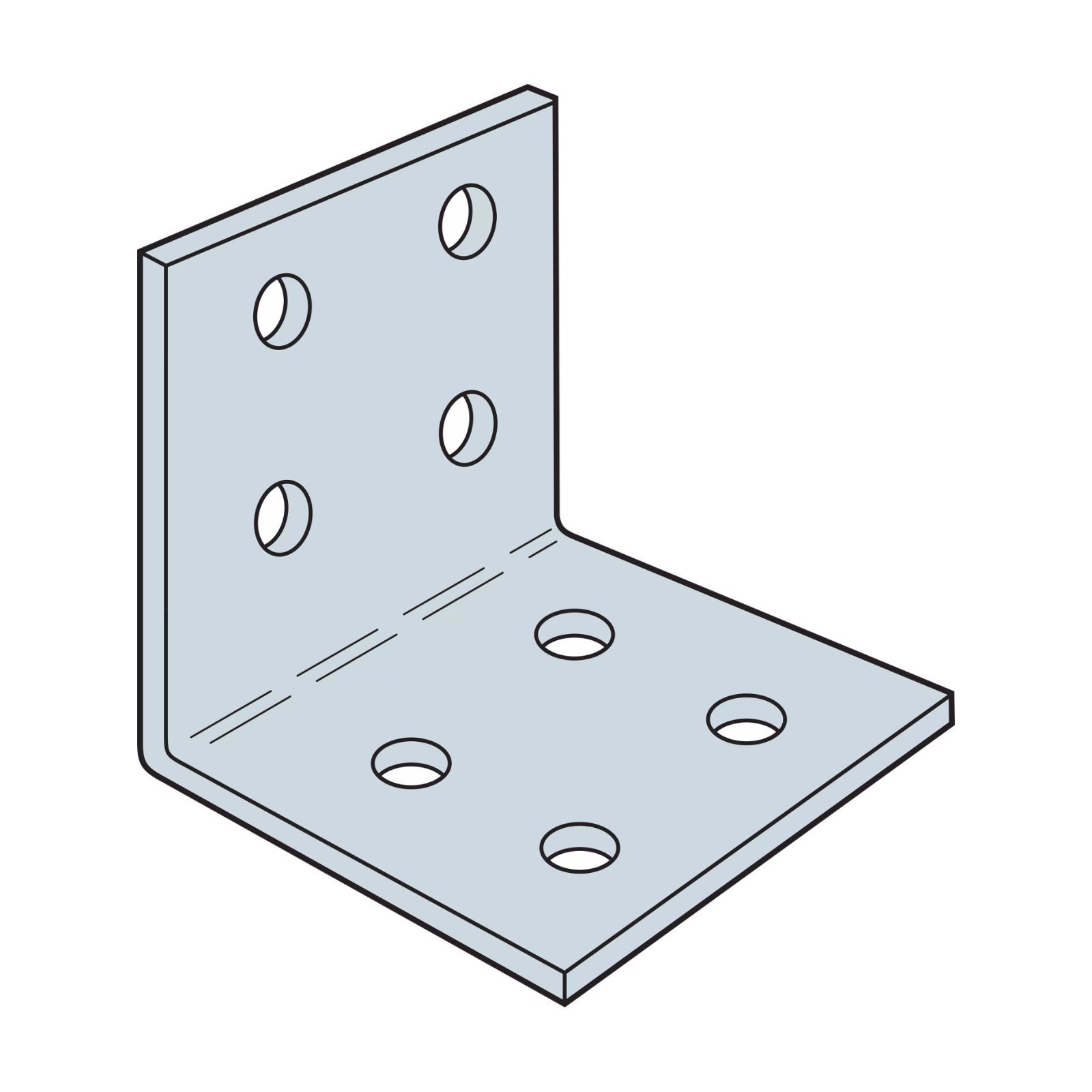 Simpson Strong-Tie HL76 L-Shaped Heavy Reinforcing Framing Angle Bracket illustration