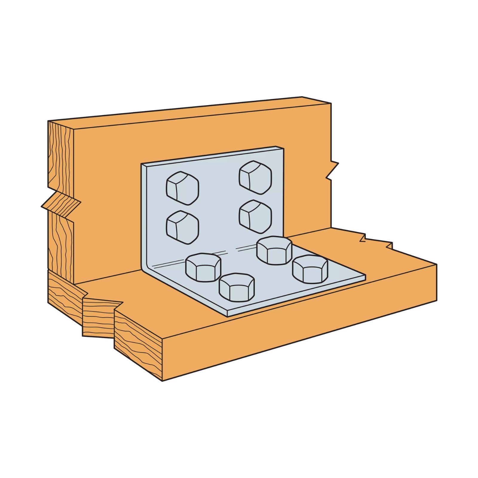 Simpson Strong-Tie HL76 L-Shaped Heavy Reinforcing Framing Angle Bracket installation