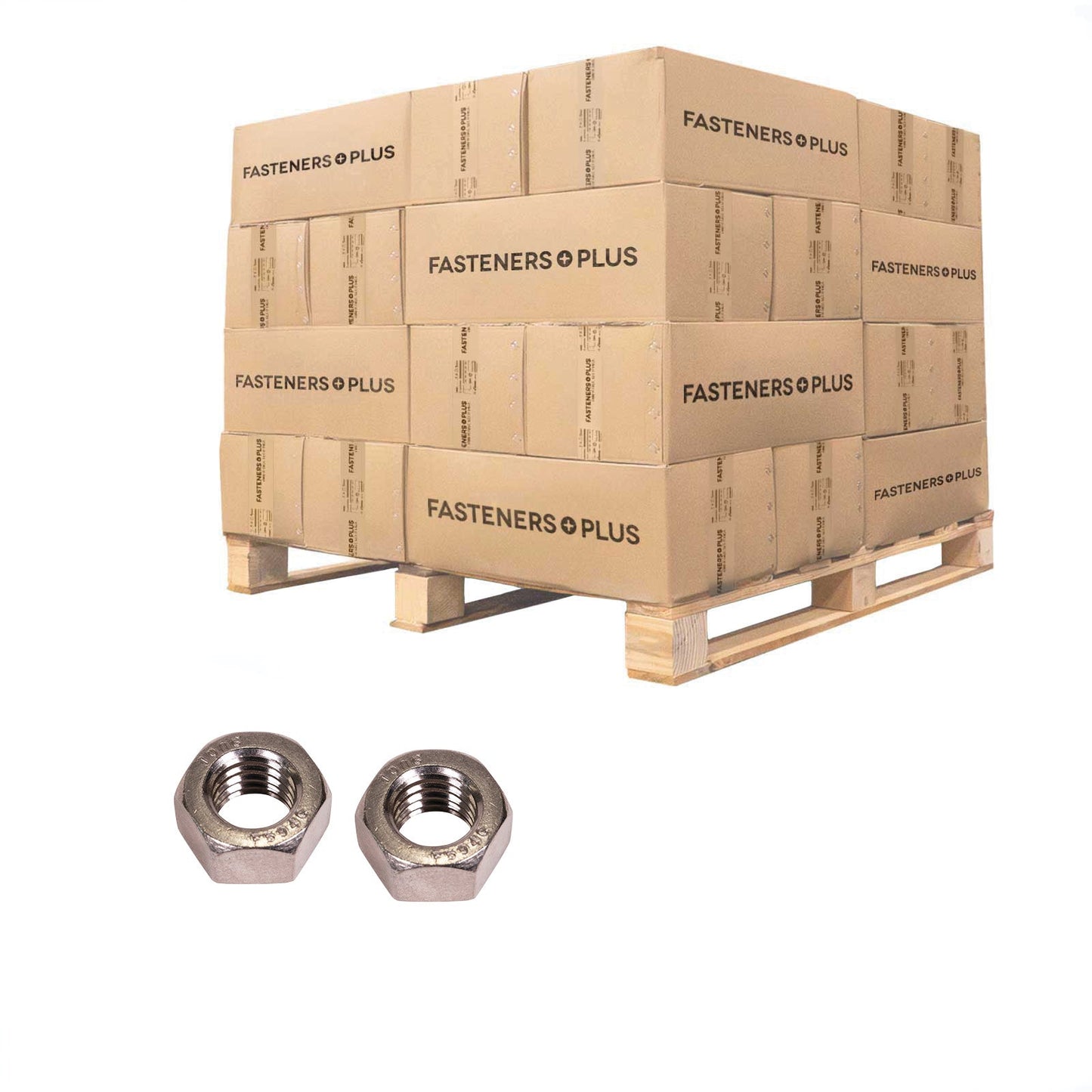 Conquest 1/2" F594 Hex Nut - 18-8 Stainless Steel, Qty. 28,800 - Pallet
