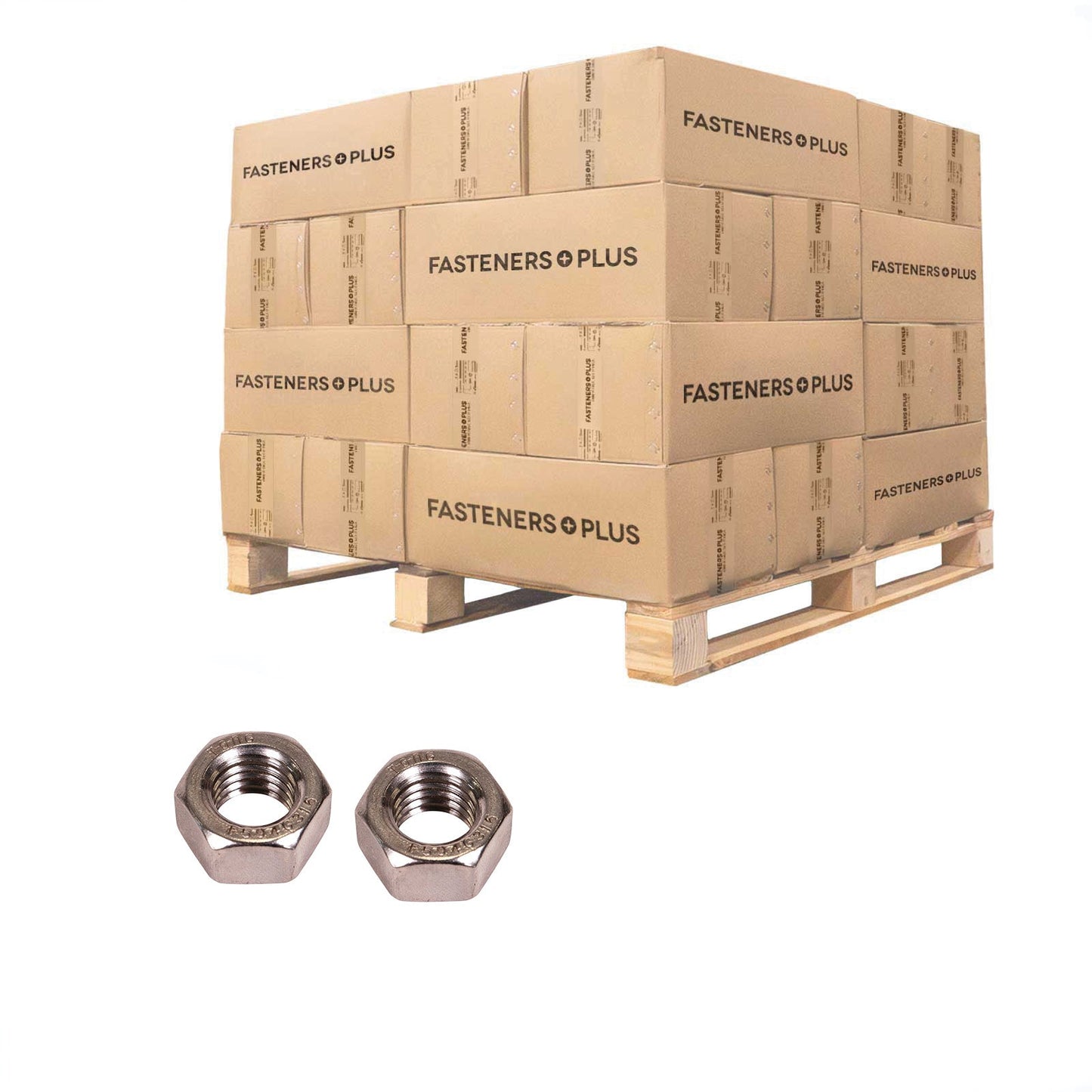 Conquest 1/2" F594 Hex Nut - 316 Stainless Steel, Qty. 28,800 - Pallet
