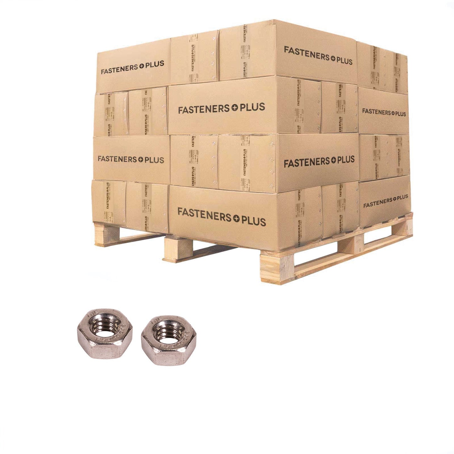 Conquest 1/4" F594 Hex Nut - 316 Stainless Steel, Qty. 108,000 - Pallet