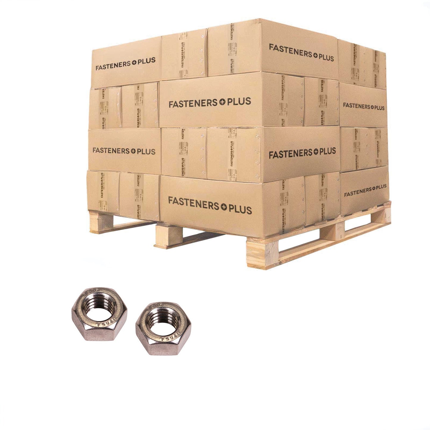 Conquest 3/8" F594 Hex Nut - 18-8 Stainless Steel, Qty. 72,000 - Pallet