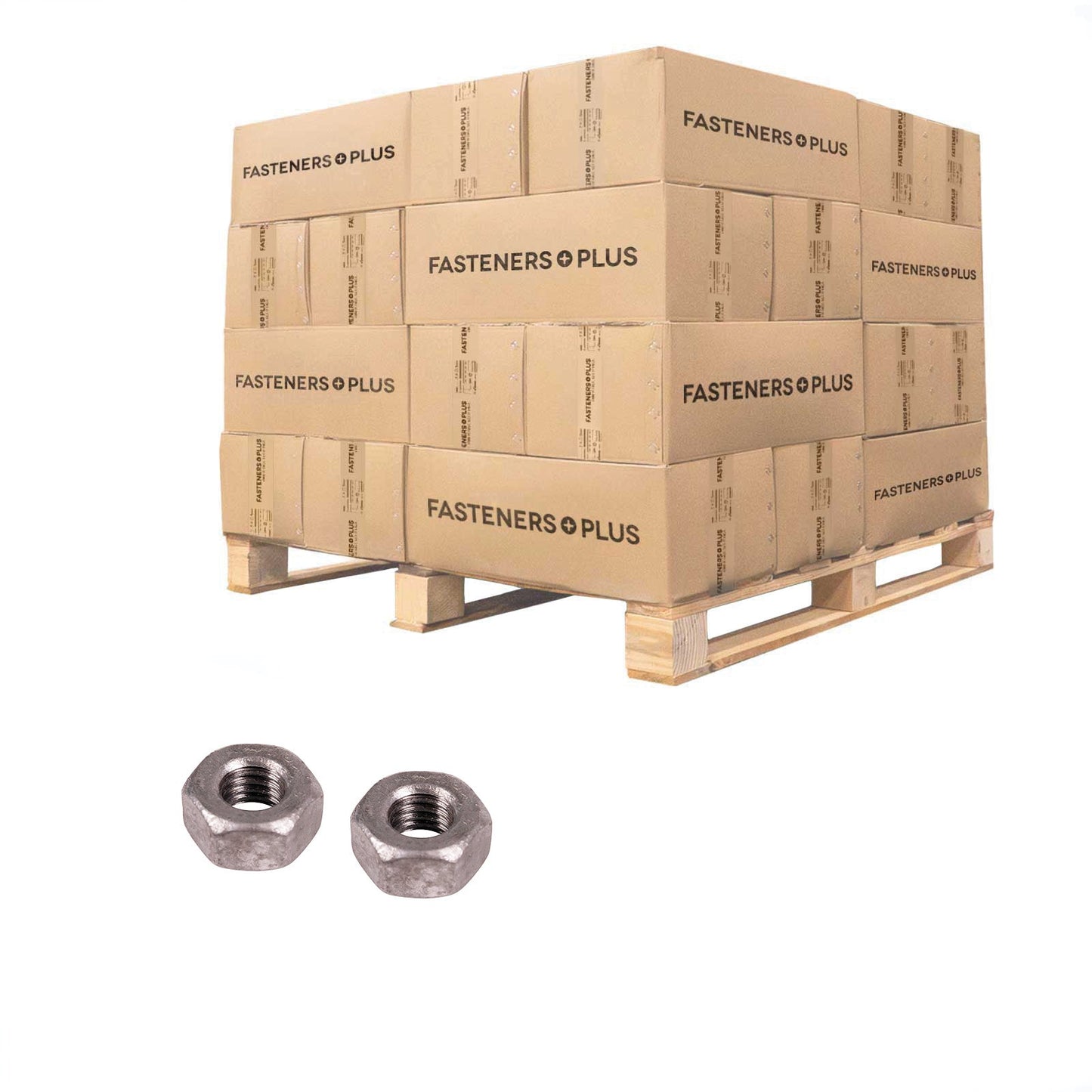 Conquest 3/8" Heavy Hex Nut, A563 Grade A - Hot Dip Galvanized, Qty. 54,000 - Pallet