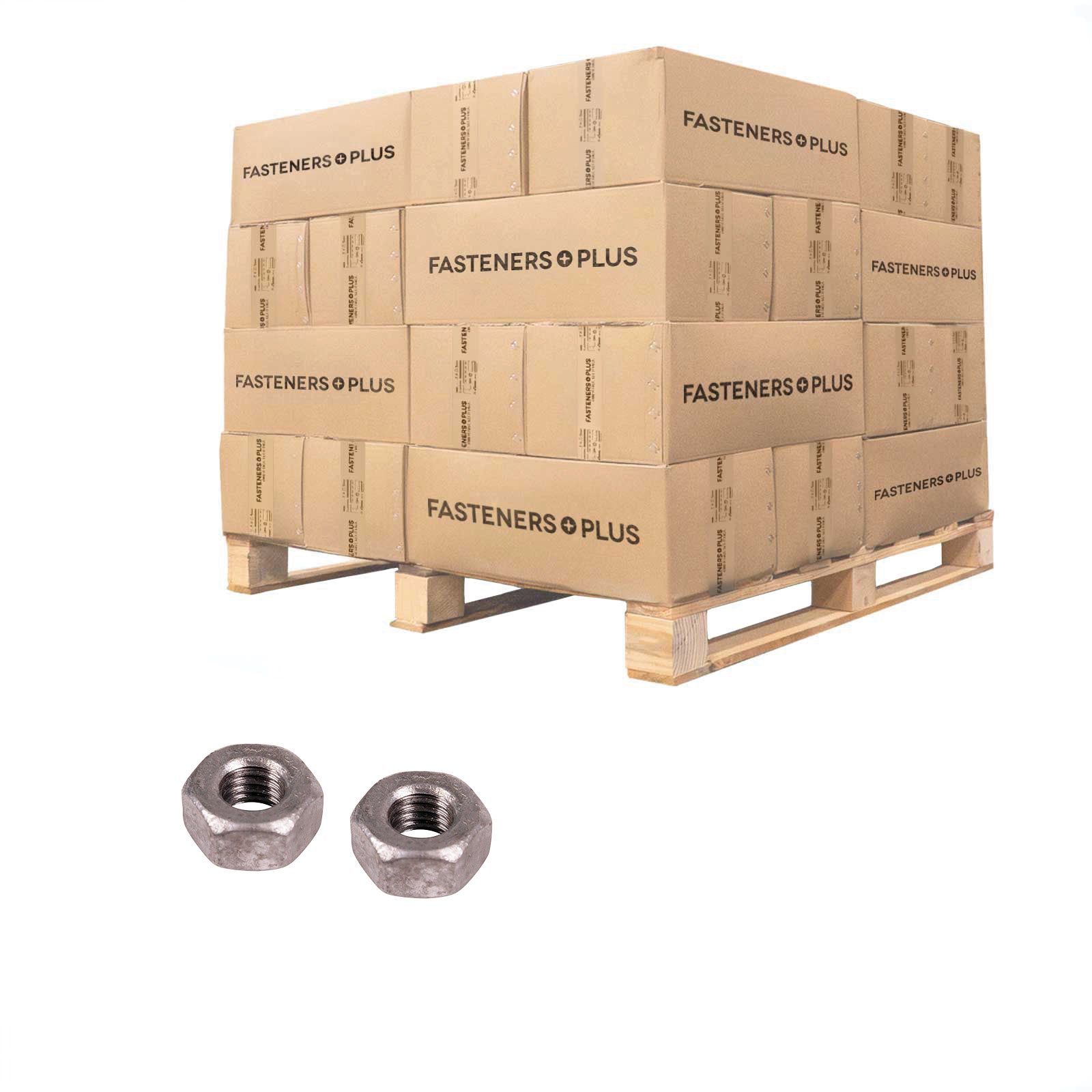 Conquest 3/8" Heavy Hex Nut, A563 Grade A - Hot Dip Galvanized, Qty. 54,000 - Pallet