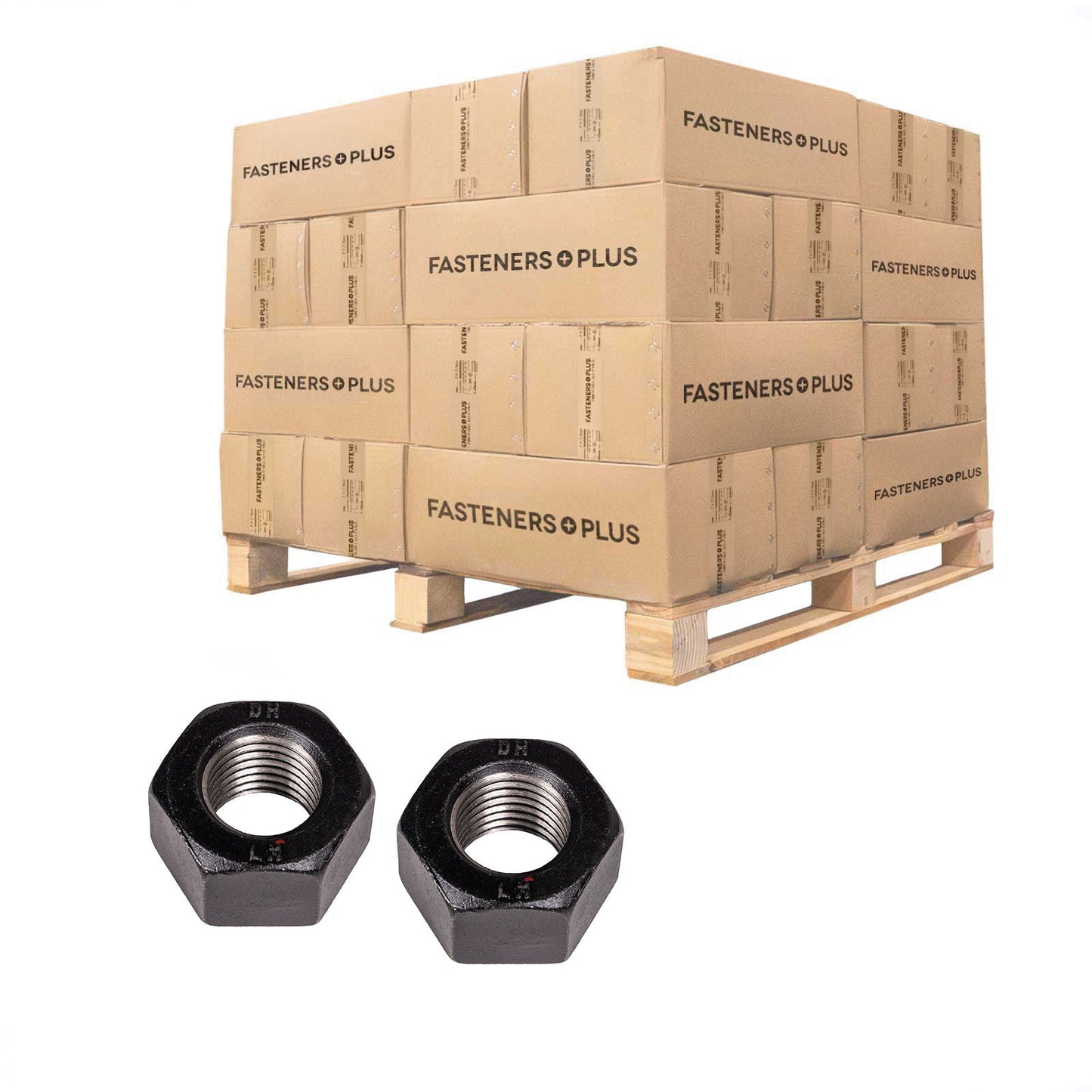 Conquest 1-1/2" A563 Grade DH Heavy Hex Nut - Plain, Qty. 1,080 - Pallet