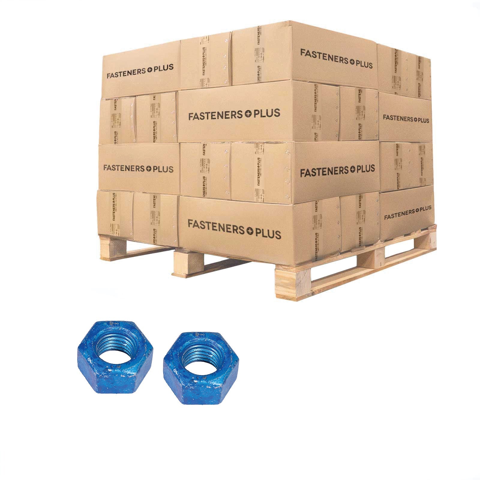 Conquest 3/4" A563 Grade DH Heavy Hex Nut - Hot Dip Galvanized, Wax, & Blue Dye, Qty. 12,000 - Pallet