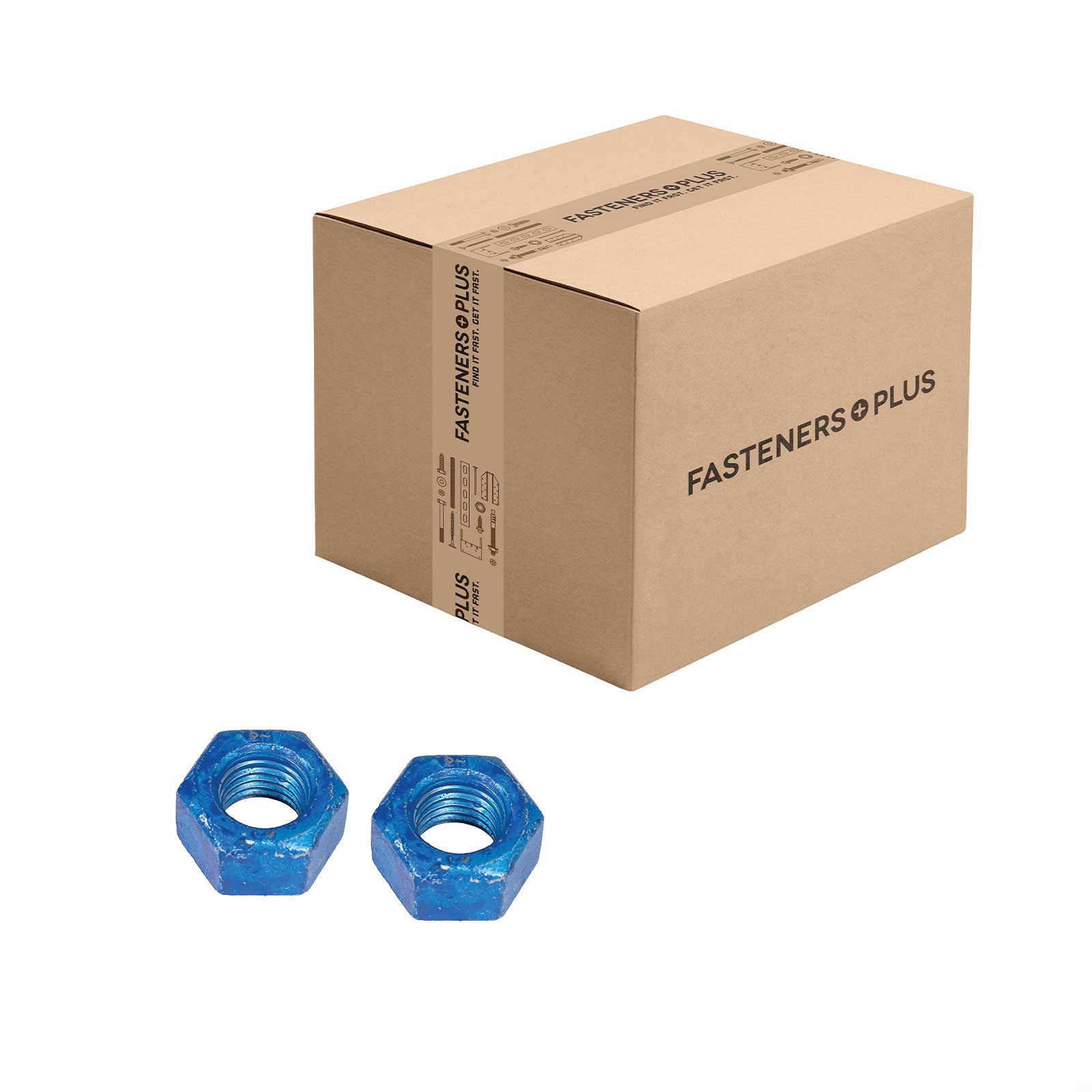 Conquest 3/4" A563 Grade DH Heavy Hex Nut - Hot Dip Galvanized, Wax, & Blue Dye, Qty. 250 - Carton