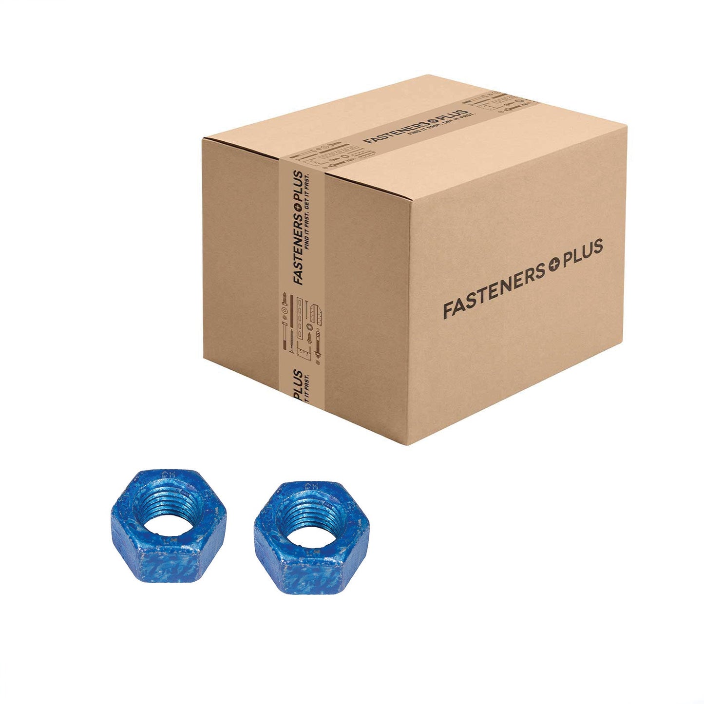 Conquest 7/8" A563 Grade DH Heavy Hex Nut - Hot Dip Galvanized, Wax, & Blue Dye, Qty. 150 - Carton